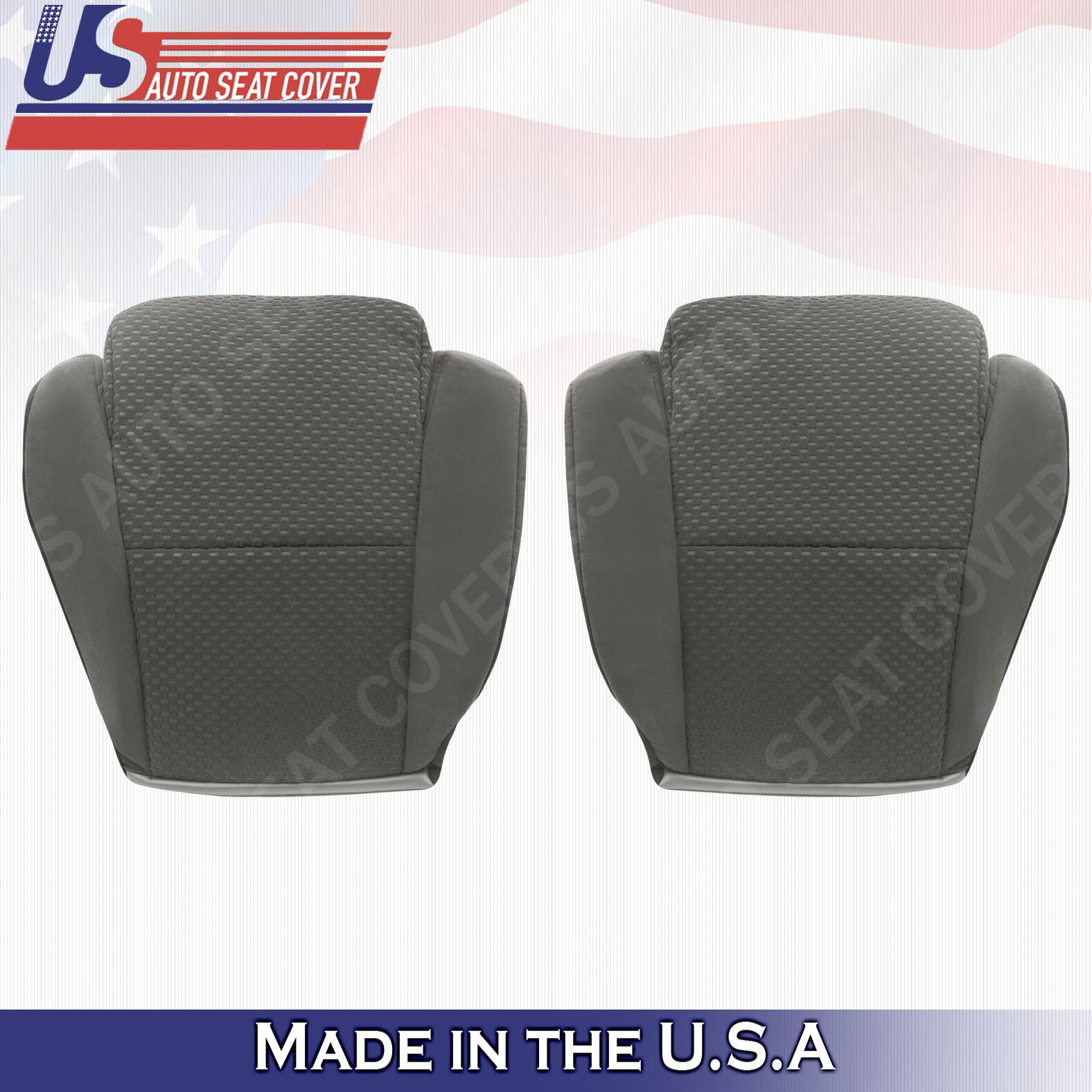 For 2007 to 2012 Toyota Tundra SR5 Front Driver & Passenger Cloth Covers in Gray