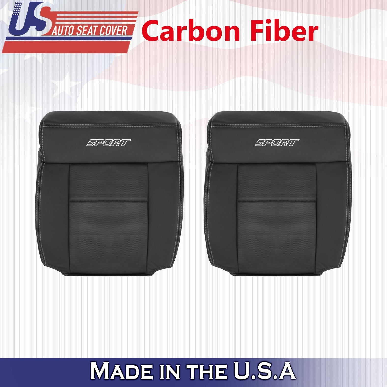 2004 to 2008 For Ford F150 DRIVER & PASSENGER Top Leather Seat Covers Black