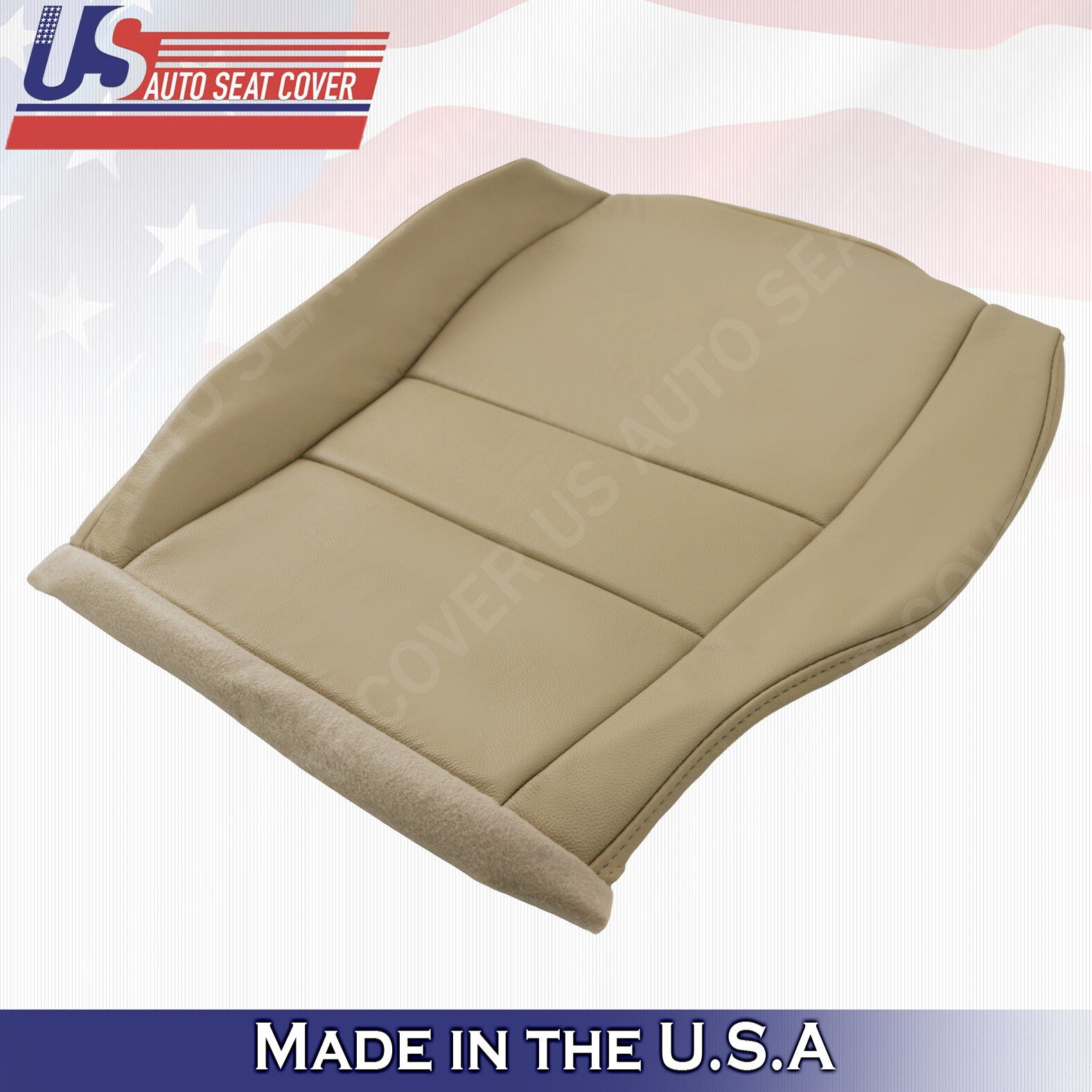 Fits 2007 to 2011 Honda CR-V Driver Bottom Replacement Leather Seat Cover "Tan"