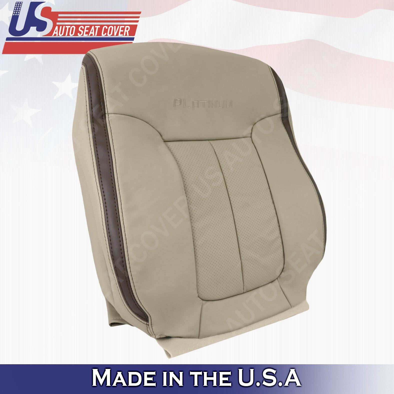Driver- Passenger Top Perf. Leather Seat Cover Gray 2009 2010 Ford F150 Platinum