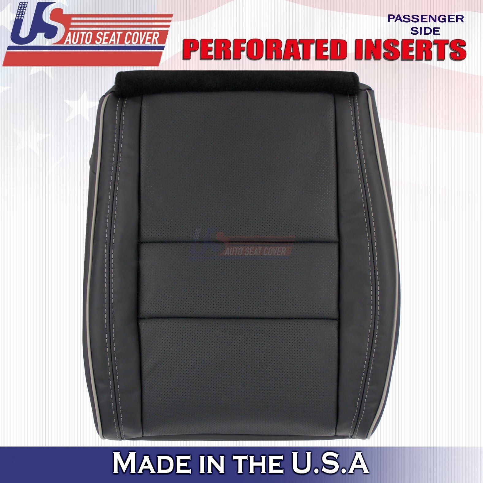 2011-2014 For Jeep Grand Cherokee Overland PASSENGER Bottom Leather Cover Black