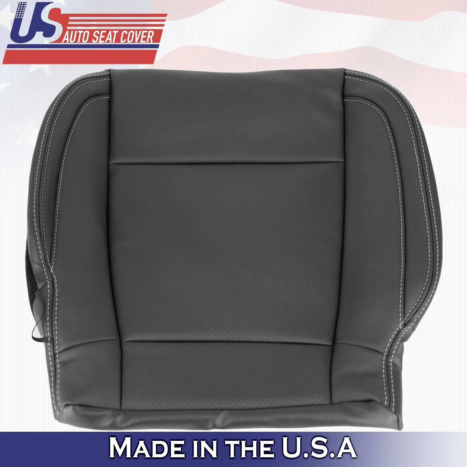 2015 2016 2017 For Ford F150 Lariat Driver Bottom Perf Leather Seat Cover Black