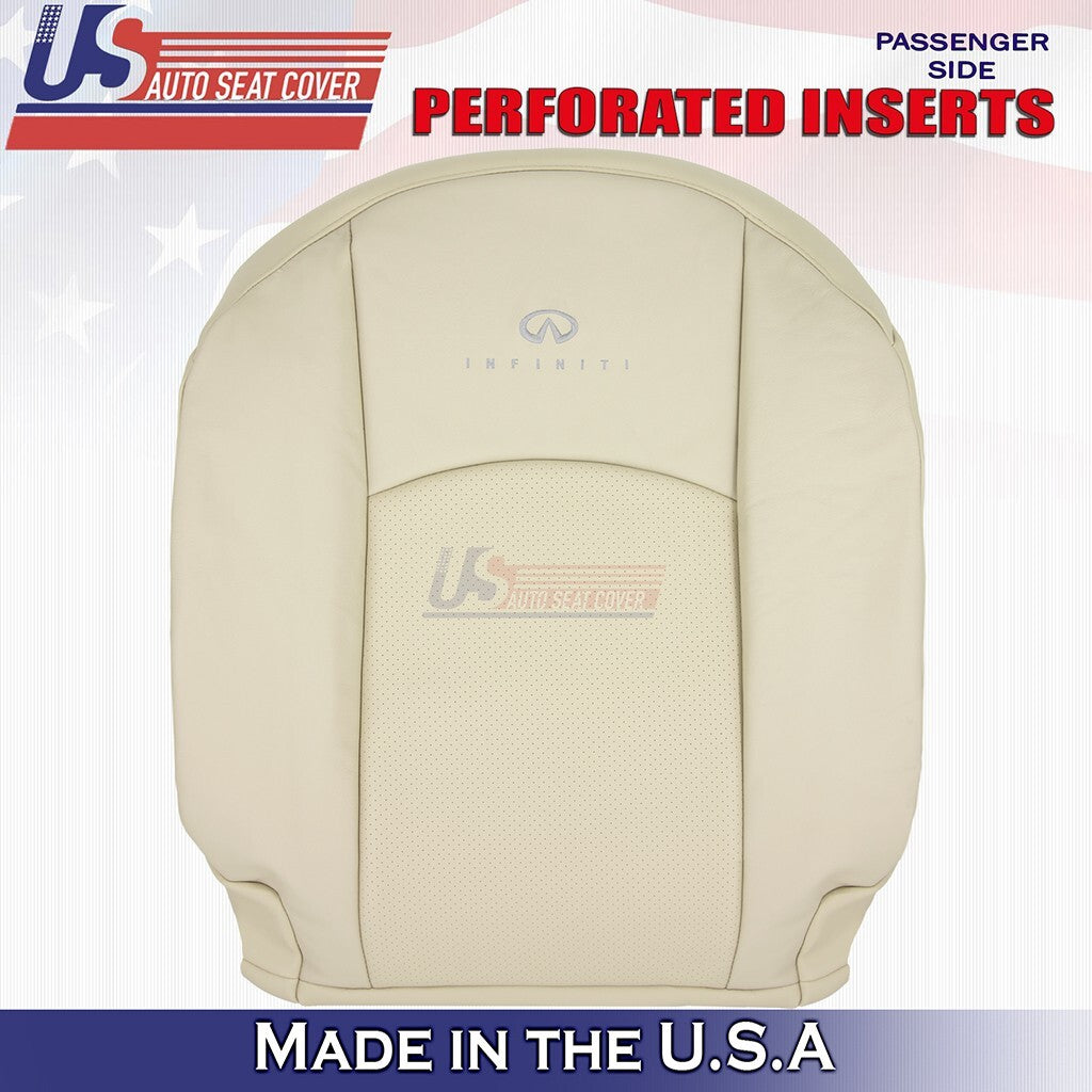 2005 to 2008 For Infinity FX45 FX35 Passenger Bottom &Top Leather Seat Cover Tan