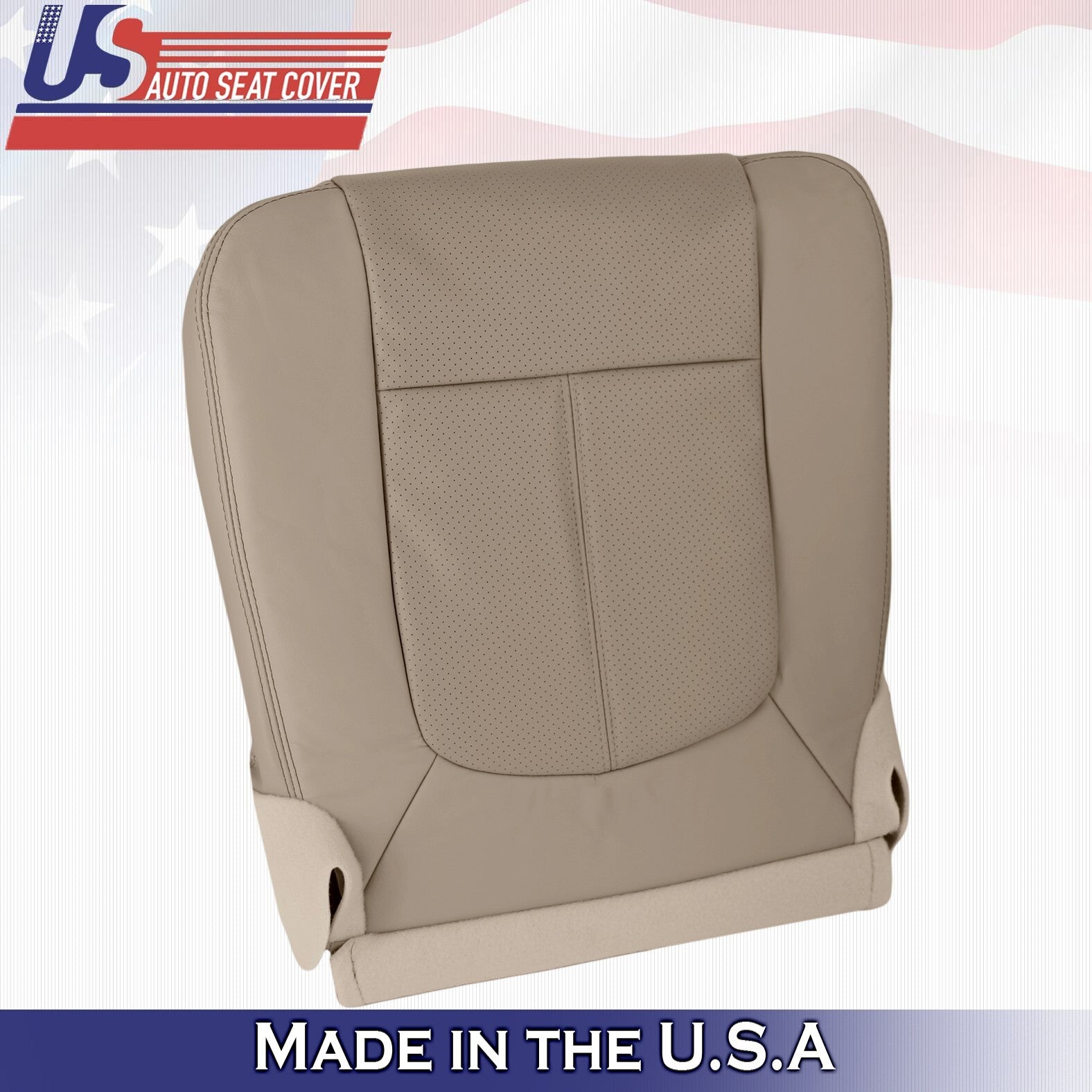 2013 2014 For Ford F350 F450 Lariat Passenger Top Bottom Leather Seat Covers Tan
