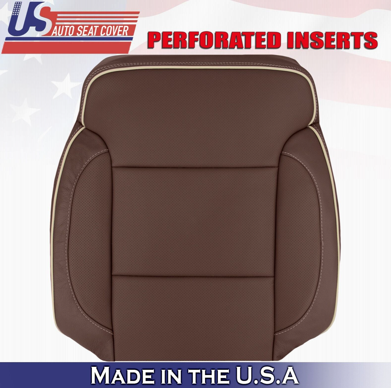 2016 2017 For Chevy Silverado High Country Driver Top Leather Seat Cover Brown