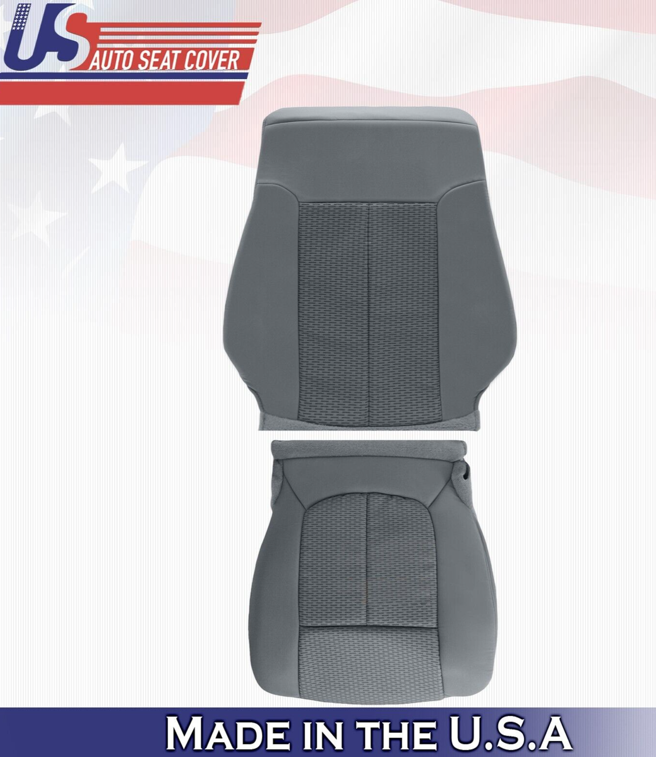 2011 2012 2013 For Ford F450 F550 XLT Driver Top & Bottom Cloth Seat Covers Gray