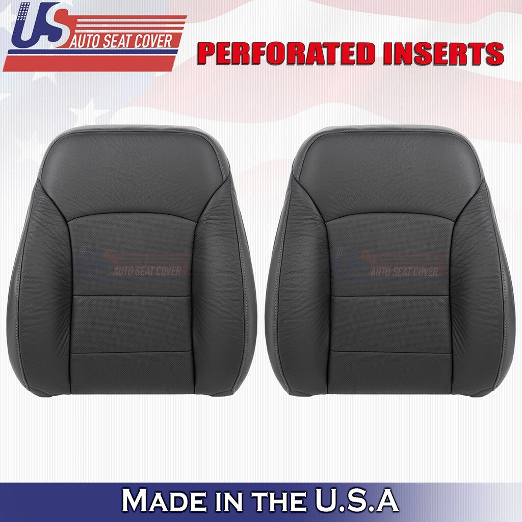 2016 to 2020 Fits Chevy Malibu Driver & Passenger Tops Leather Cover Black