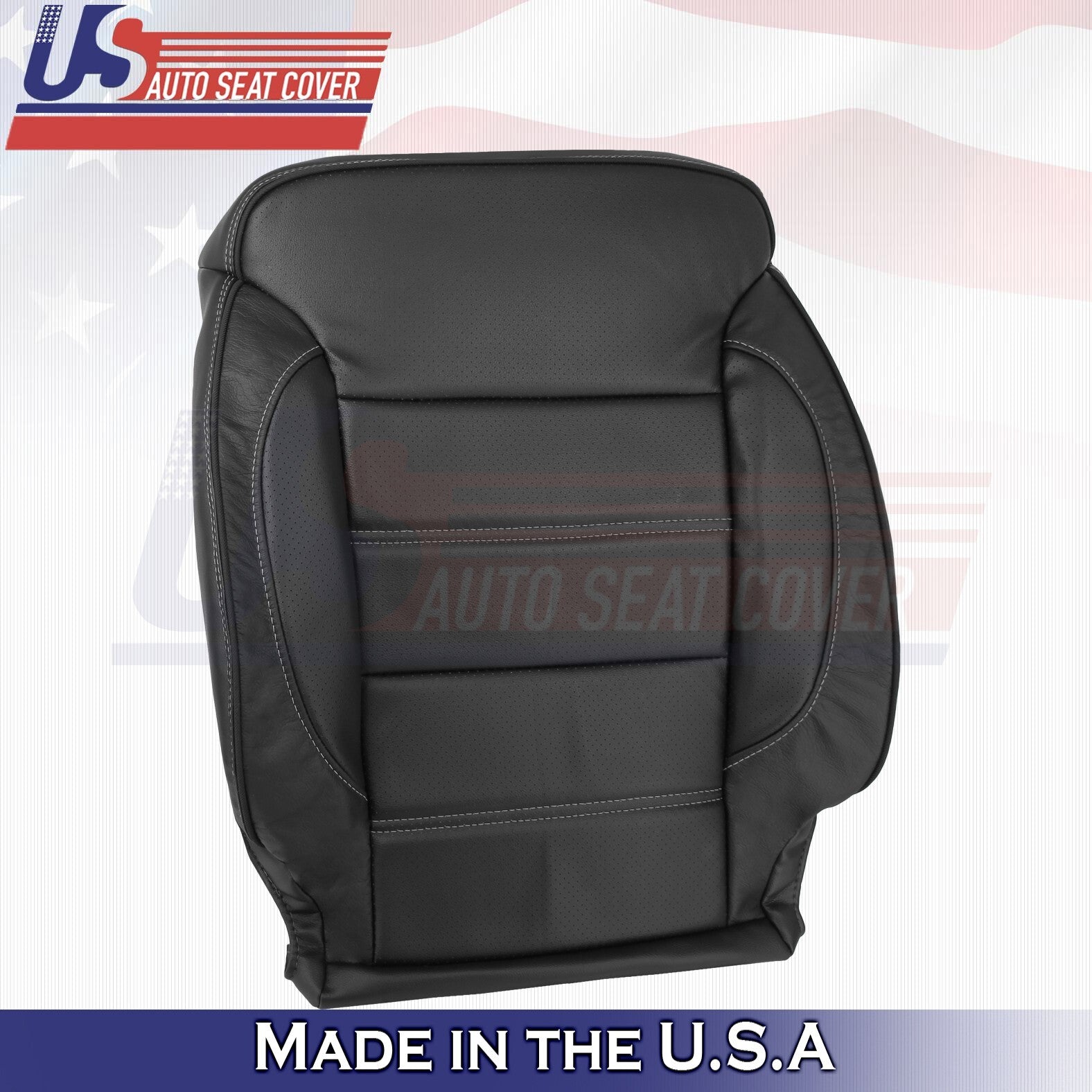 2014 to 2019 For GMC Sierra Denali Driver Top Leather Seat Cover Black