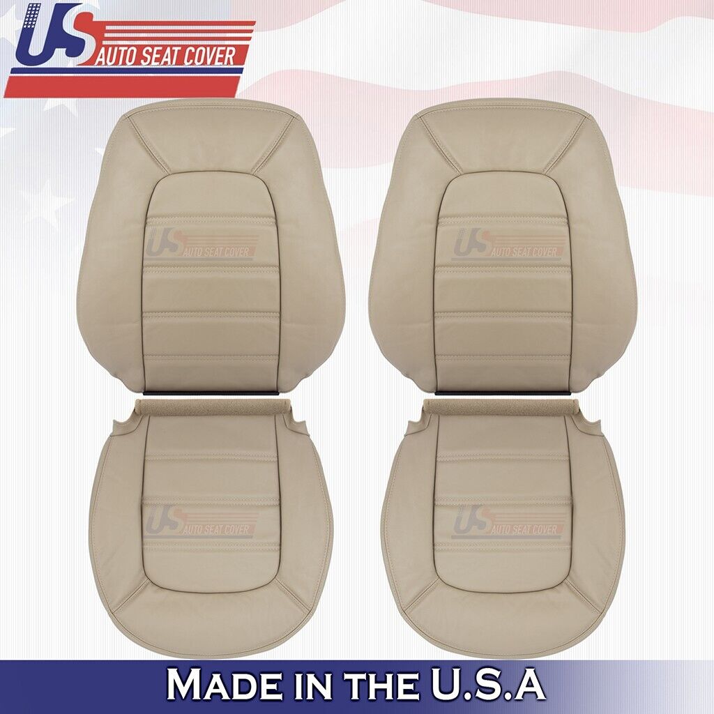 2002-2005 Ford Explorer XLT Driver Passenger Top & Bottom Leather Seat Cover Tan