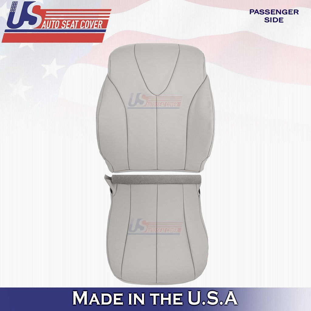 2007 to 2011 Fits Toyota Camry Passenger Bottom & Top Leather Seat Cover Gray