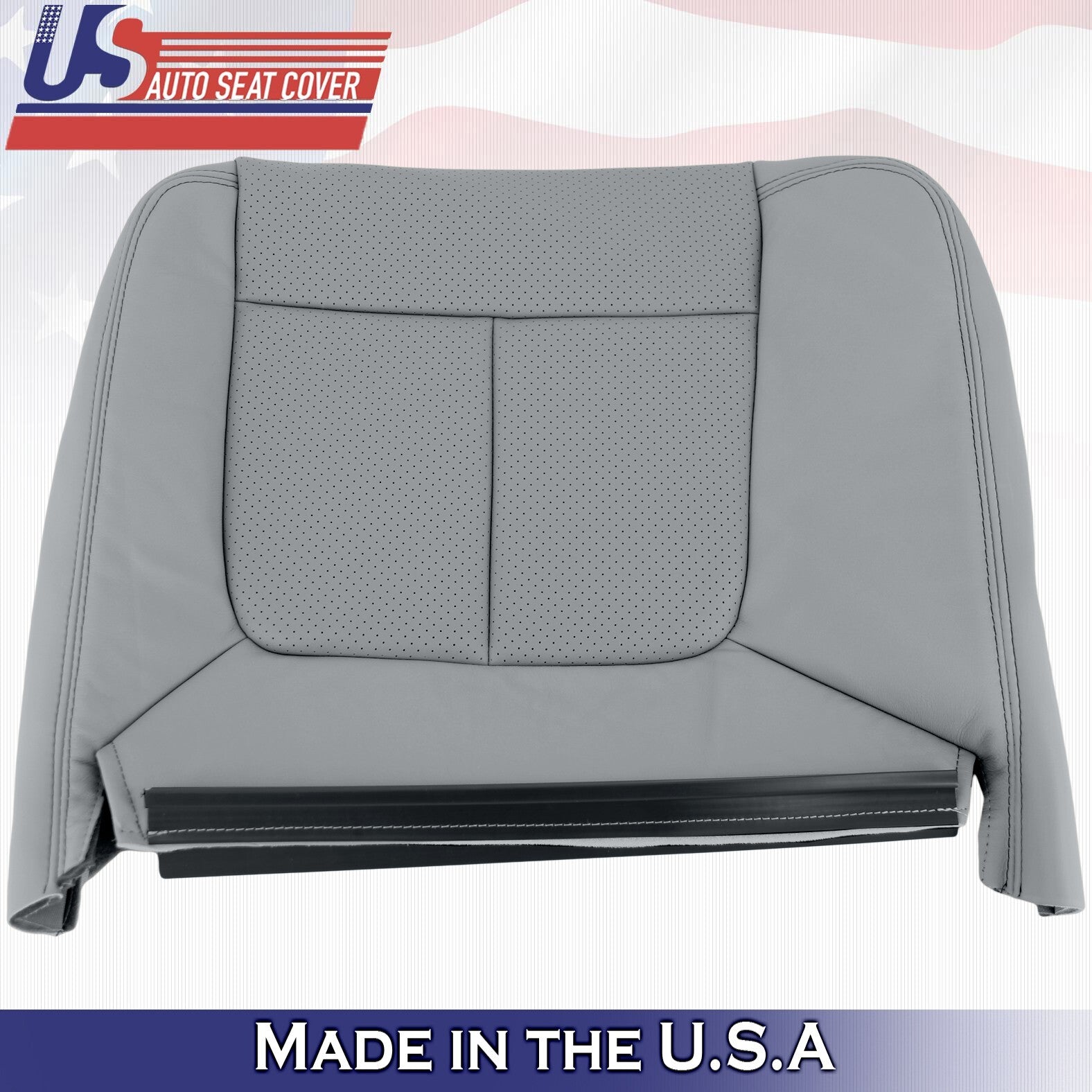 2014 2015 2016 For Ford F250 F350 Rear Passenger Bottom Leather Seat Cover Gray