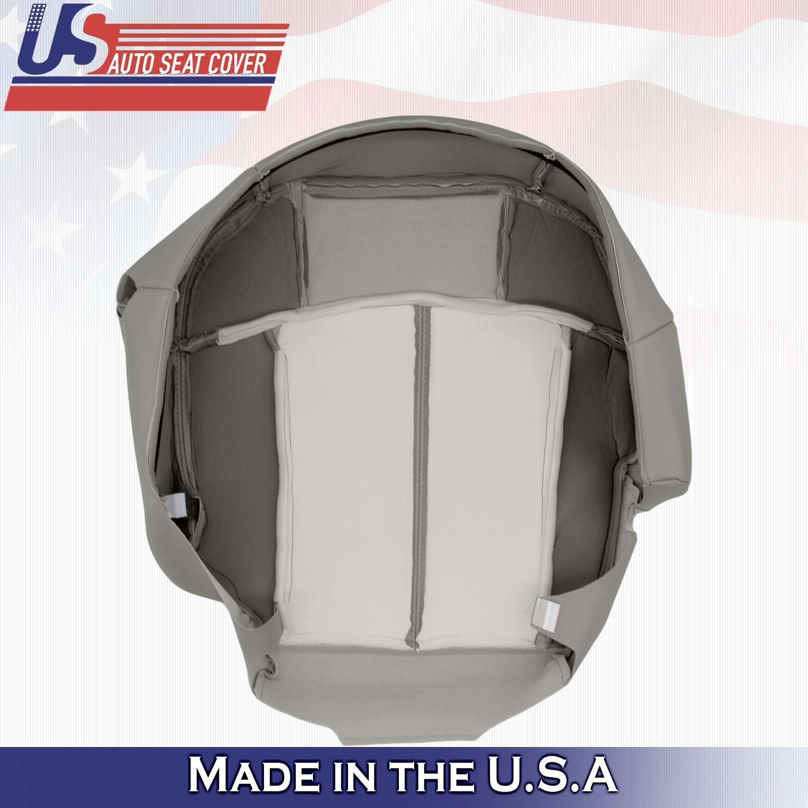 1999-2002 Fits Cadillac Escalade Passenger Top & Bottom Leather Seat Cover Gray