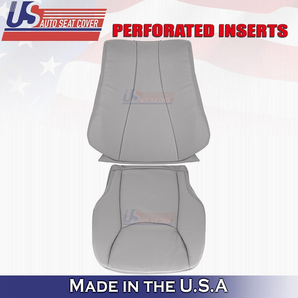 2000 to 2006 Fits Mercedes Benz S430 Driver Bottom & Top Leather Seat Cover Gray