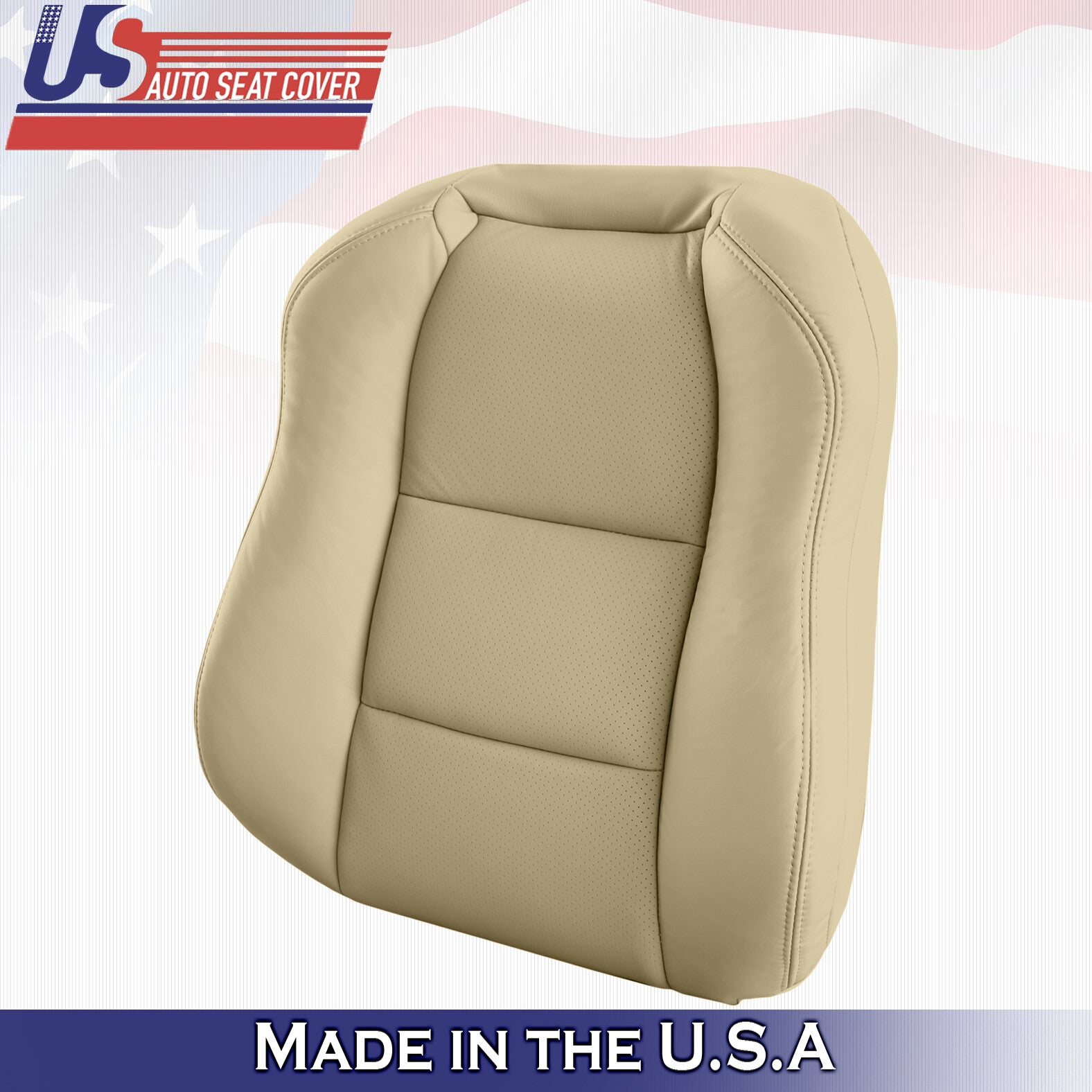 2004 Fits Acura TL Driver & Passenger 2x Top Perforated Leather Seat Covers Tan