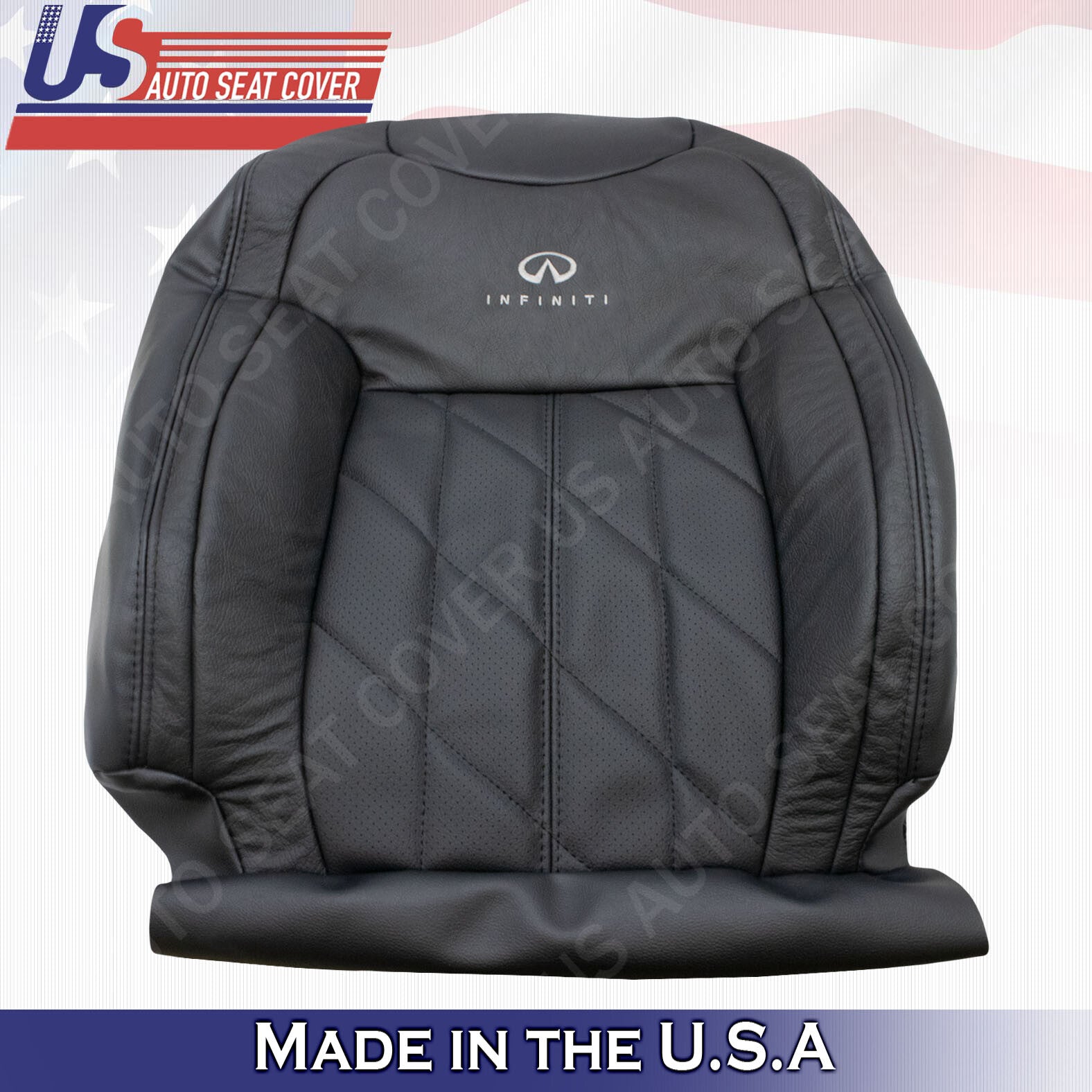 2014 2015 2016 2017 Infinity FX37 Front Passenger Top Leather Seat Cover Black