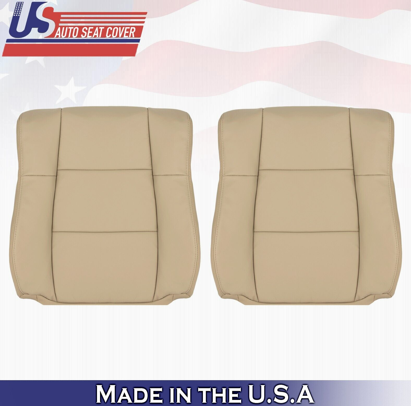 2000 2001 For Lexus ES300 Driver & Passenger Top Leather Seat Covers Ivory