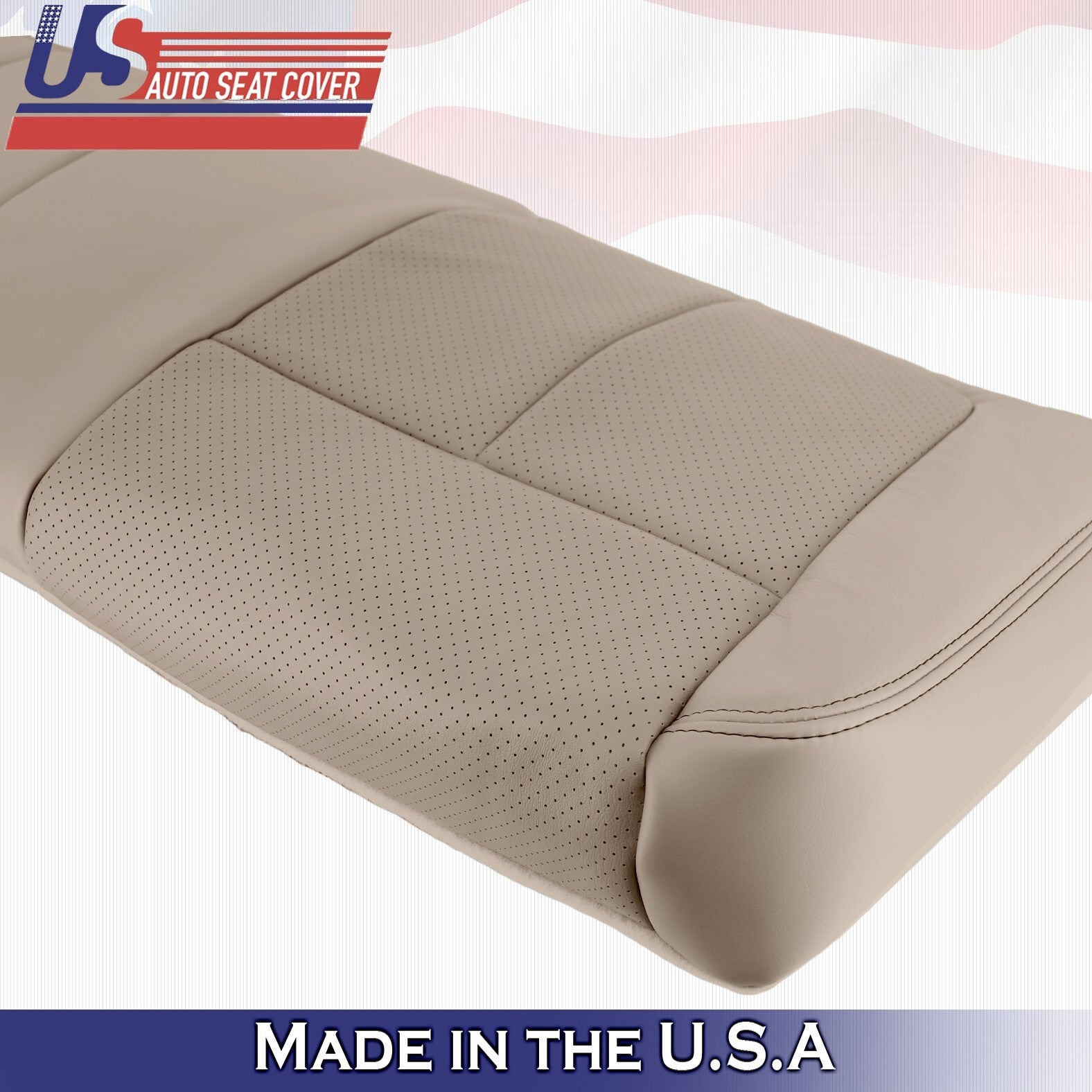 2014 2015 2016 For Ford F450 F550 Rear Side Driver Bottom Leather Seat Cover Tan