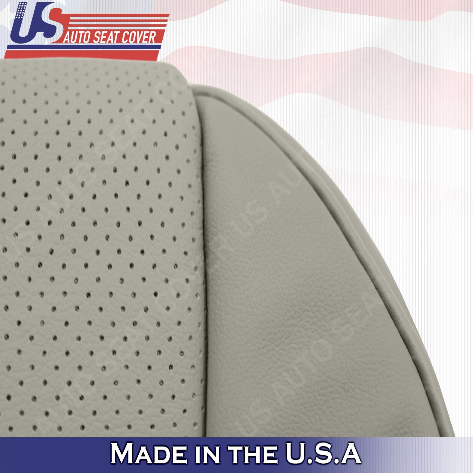 DRIVER & PASSENGER Bottoms Perforated Leather Cover GRAY For 2007-2012 Acura MDX