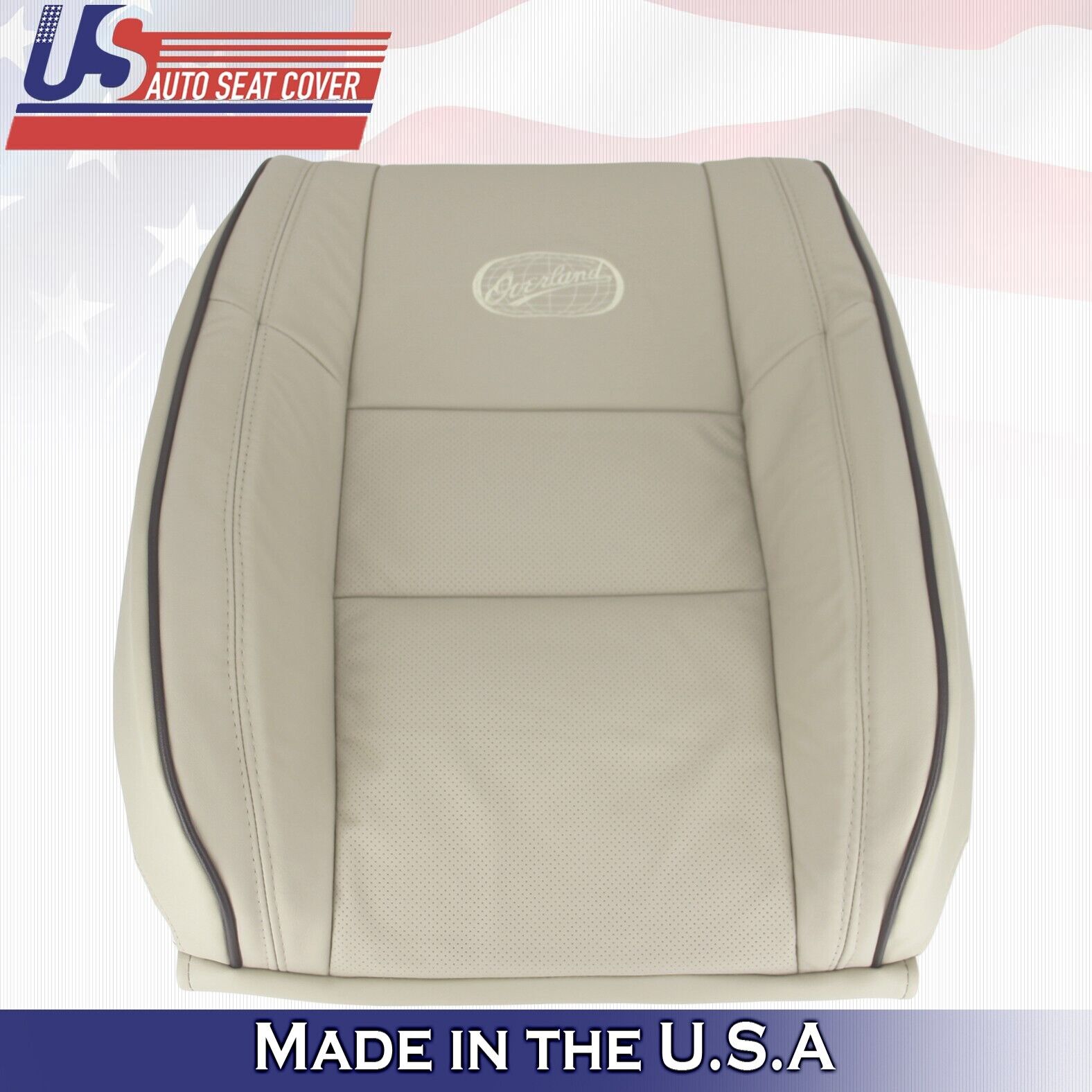 2017 For Jeep Grand Cherokee OVERLAND Passenger Top & Bottom Leather Covers Tan