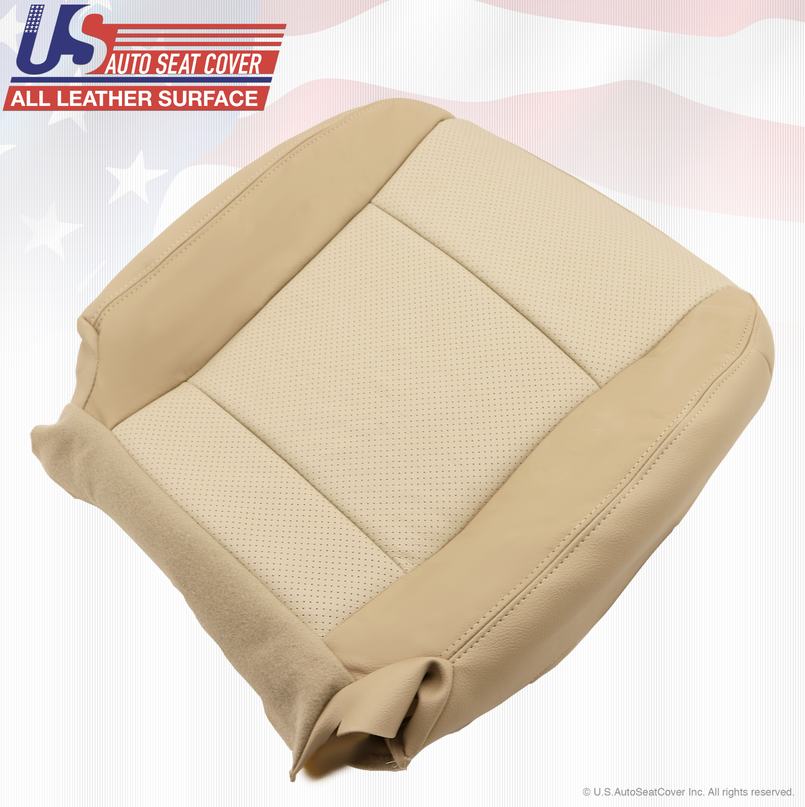 2007 Mercury Mountaineer DRIVER Bottom Replacement LEATHER Seat Cover 2-Tone Tan