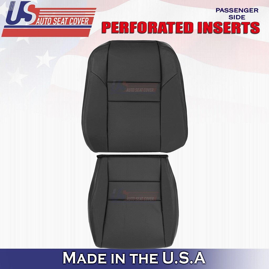 2004-2008 For Acura TSX Passenger Bottom & Top Perforated Leather Cover BLK