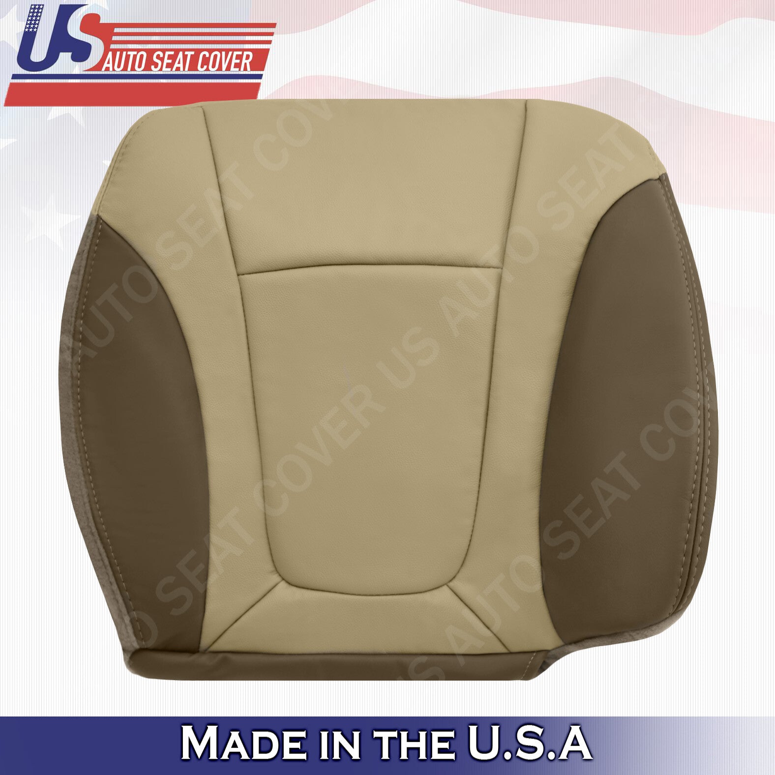 Fits 2003 2004 Chevy Trailblazer Driver & Passenger Bottom Vinyl Seat Cover Tan