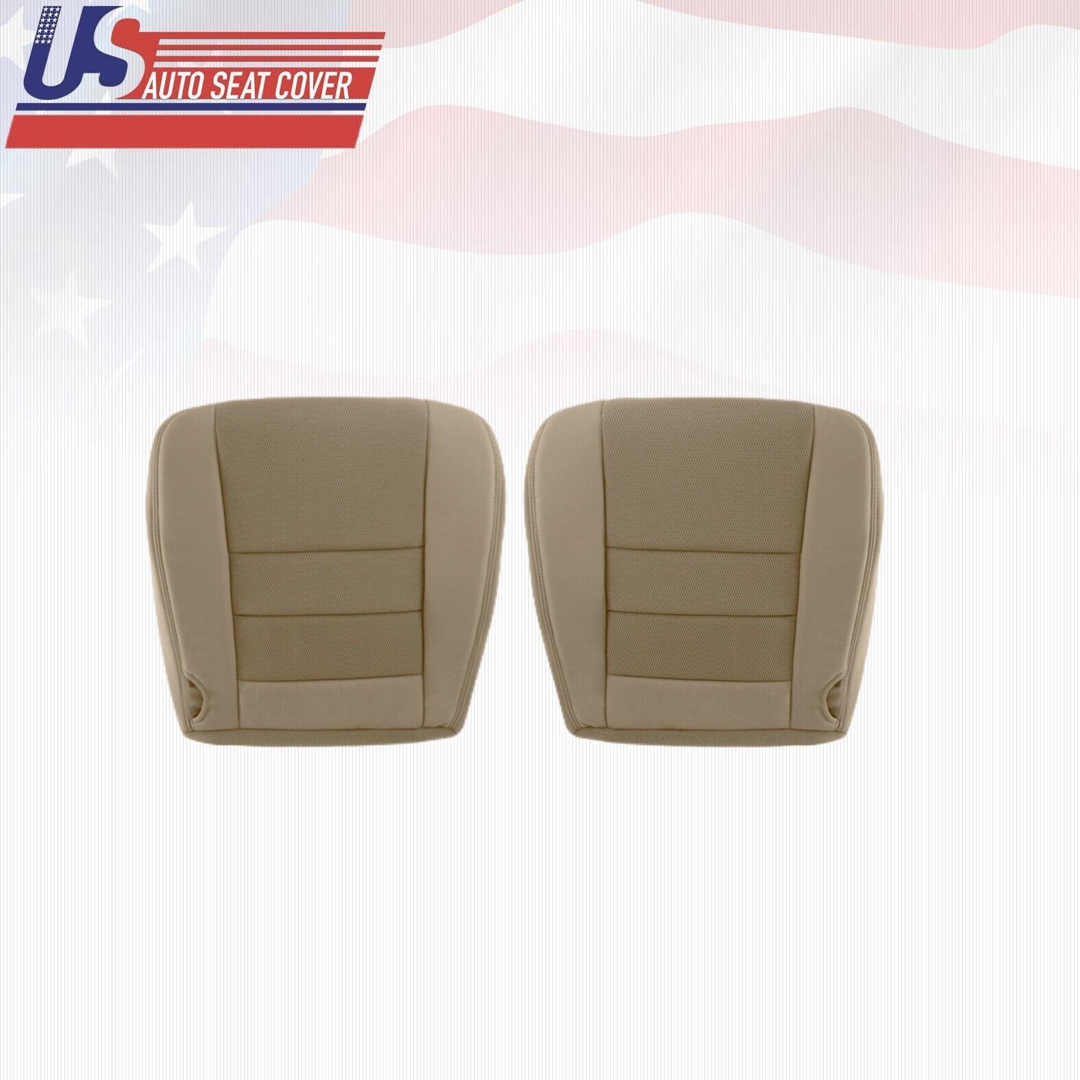 2002 - 2007 Ford F250 F350 Front Driver & Passenger Bottoms Cloth Seat Cover Tan
