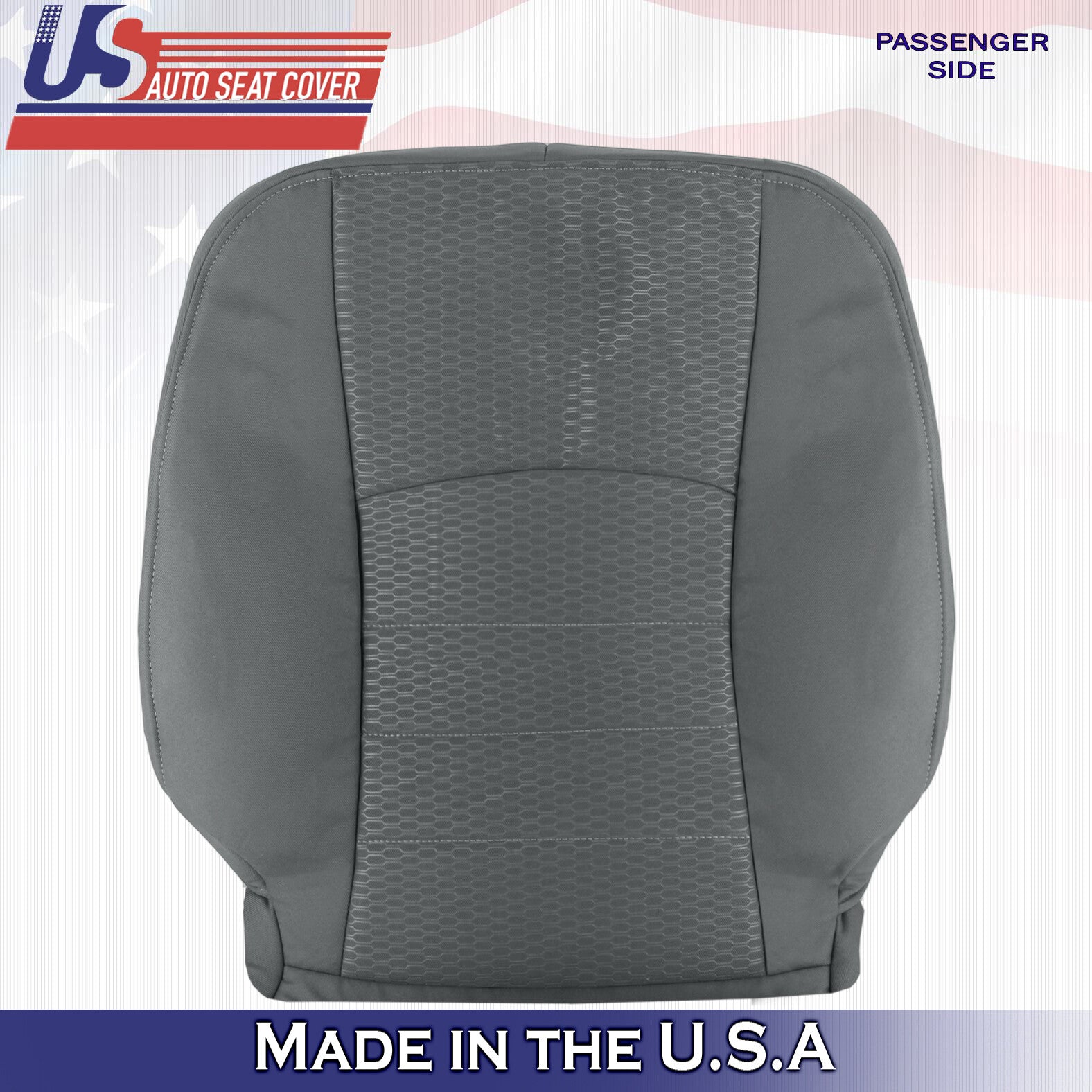 2013 to 2018 For Dodge Ram 1500 SLT Driver Passenger Top Cloth Seat Covers Gray