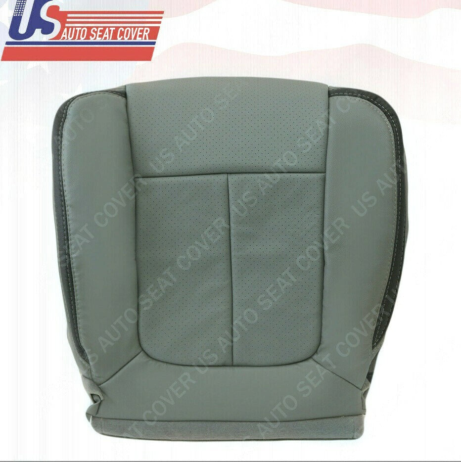 For 2011 2014 Ford F150 Platinum Driver Perforated Leather Seat Cover Steel Gray