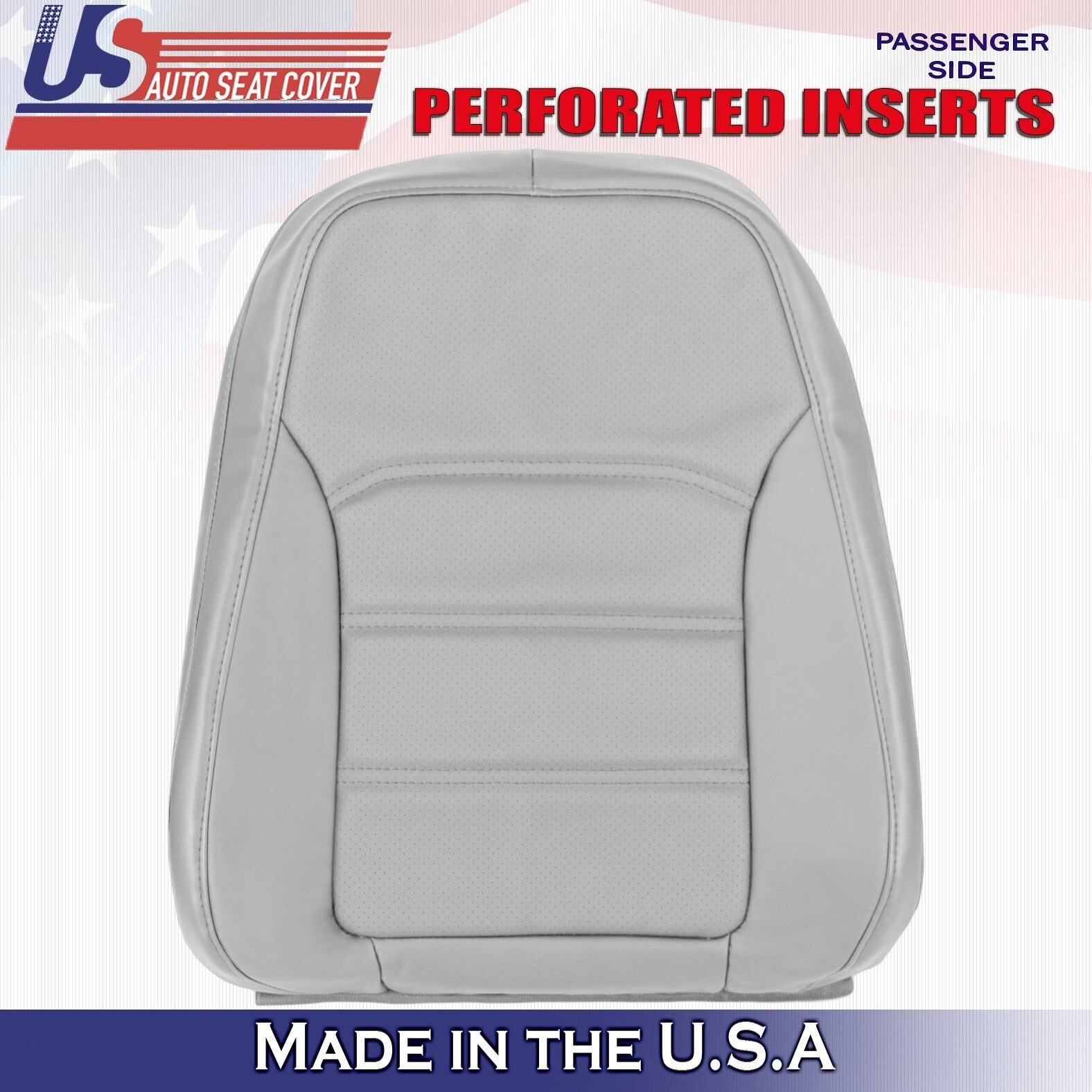 2012 to 2020 Fits Volkswagen Passat Driver & Passenger Tops Leather Cover Gray