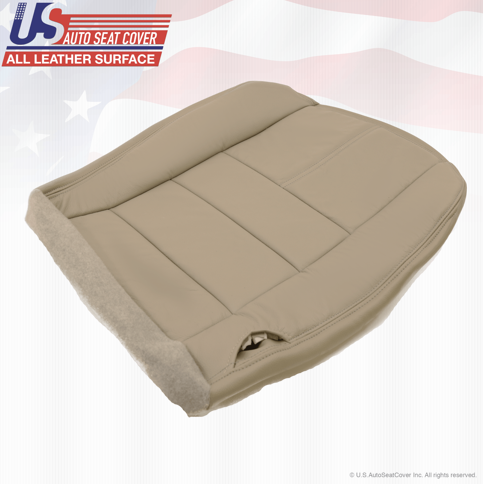 2010 Ford F250 F350 Lariat Driver & Passenger Bottom Leather Seat Cover Tan