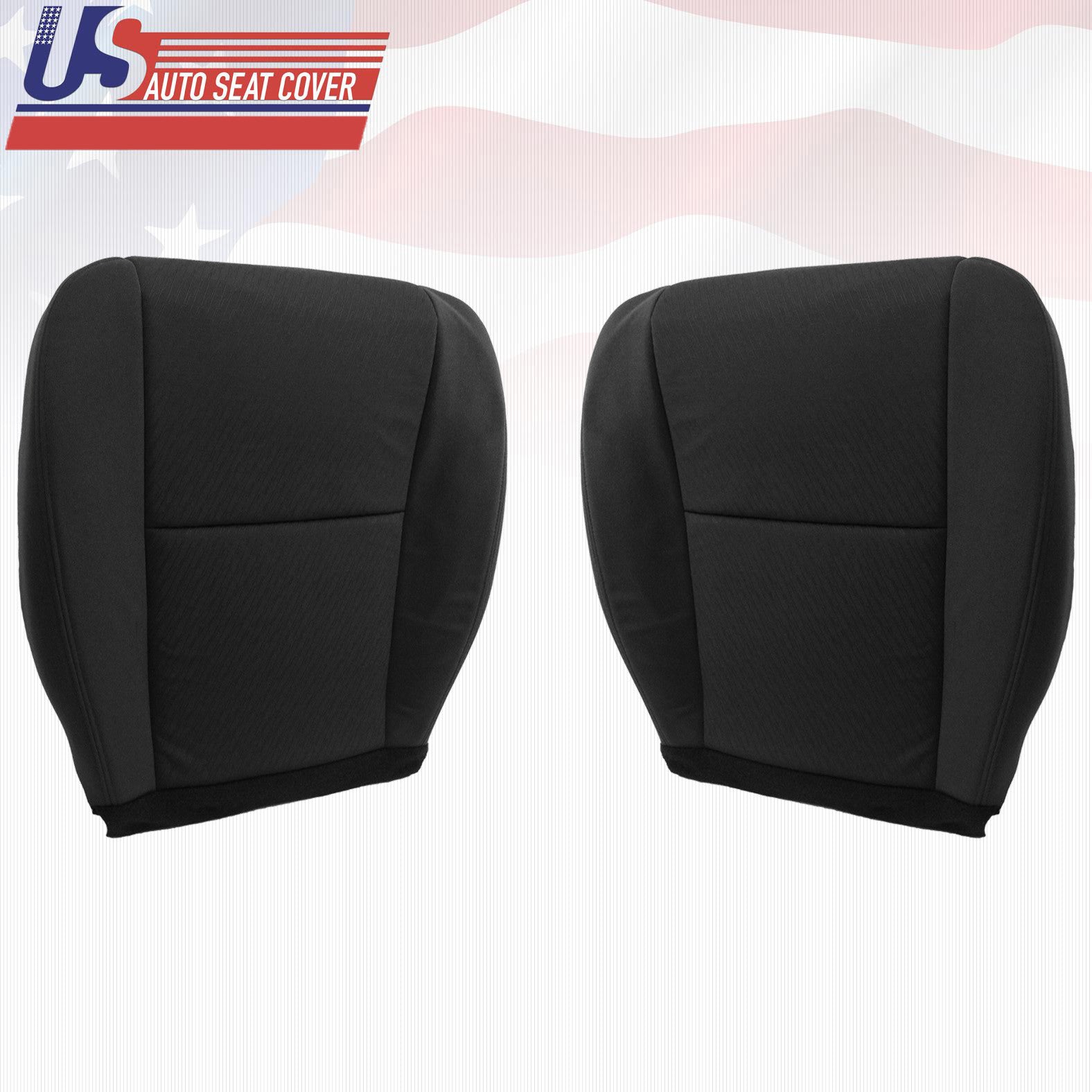 2010 - 2014 GMC Sierra Front Driver & Passenger Bottom Cloth Seat Cover Black