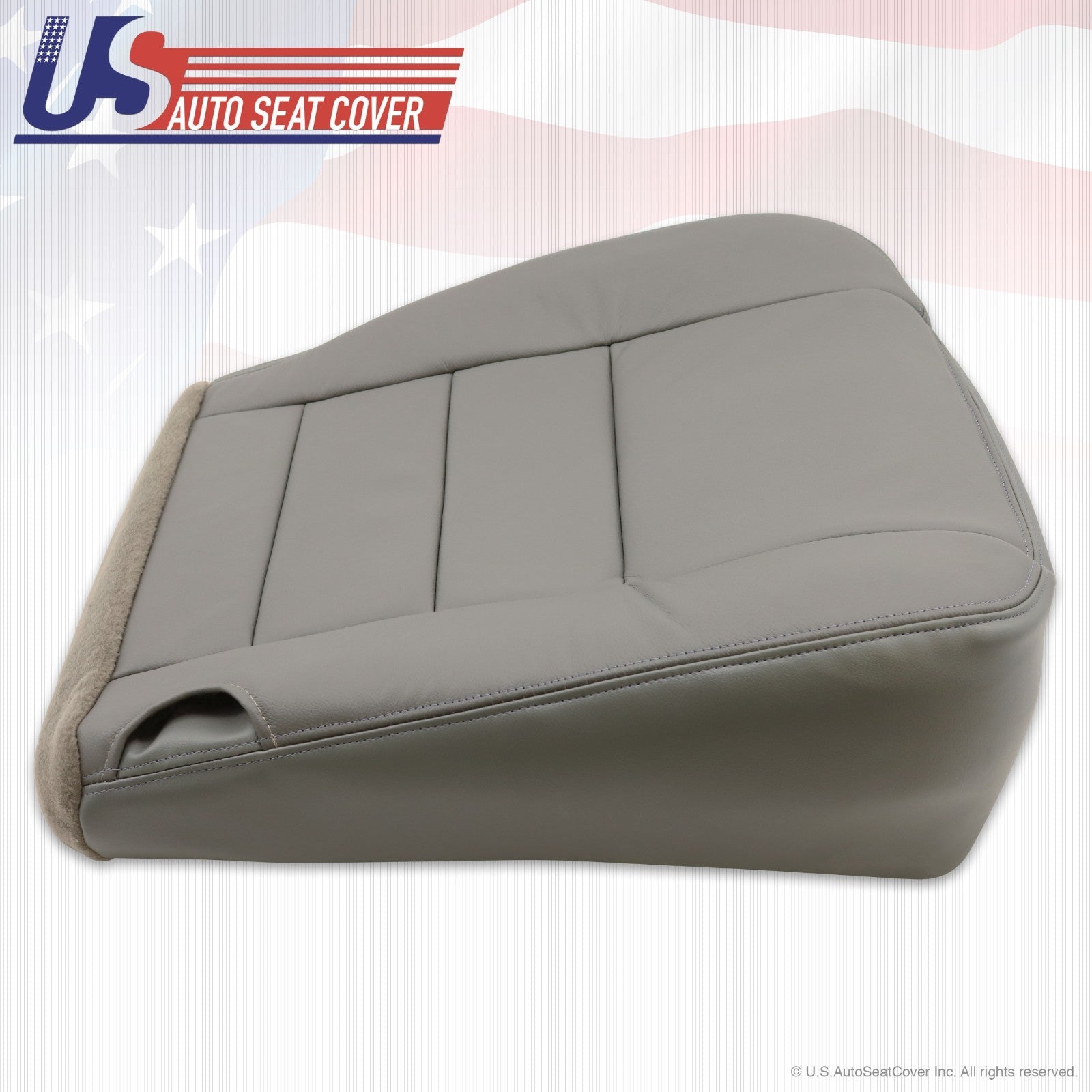 2002-2006-2007 Ford F250, F350 Lariat Passenger Bottom Leather Seat Cover Gray