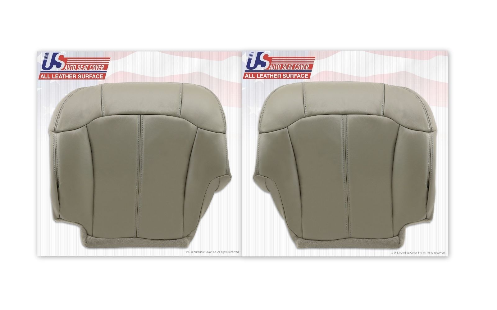 1999 2000 2001 2002 GMC Sierra front Bottoms and Tops Leather Seat Covers Gray