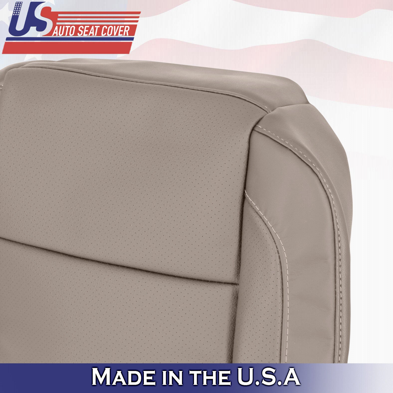 Front Bottom Perforated Leather Cover Tan For 2014-2019 Suburban Tahoe Silverado