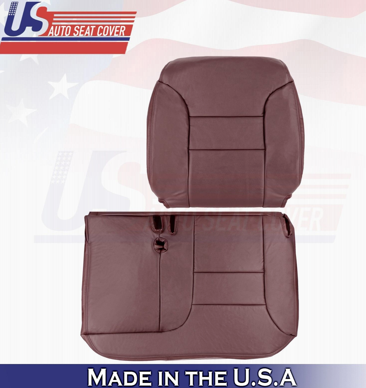 1995 1996 For Chevy Silverado 1500 2500 Driver Top & Bottom Leather Covers Red