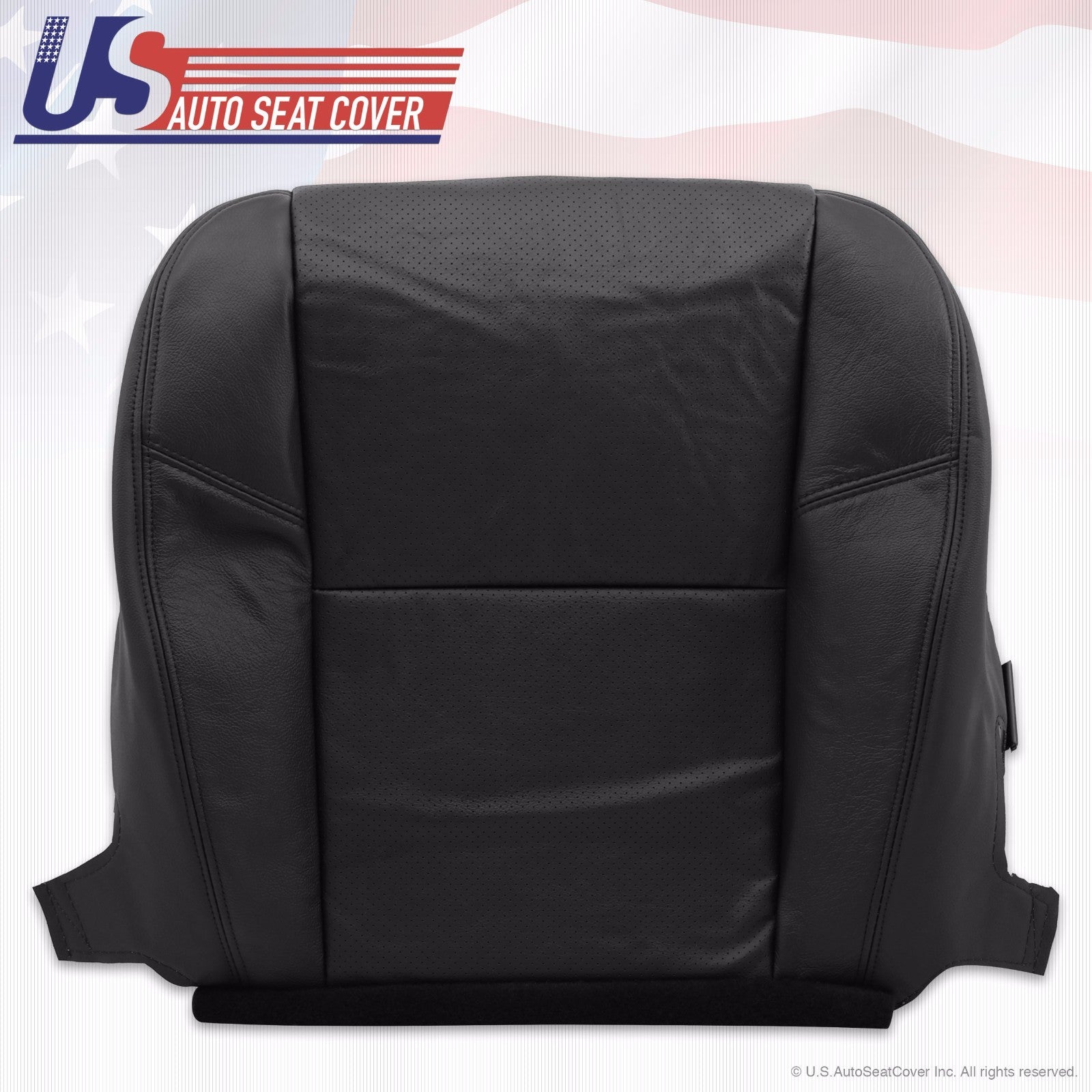 2011 2012 Chevy Avalanche LTZ PASSENGER Bottom Seat Cover PERFORATED LEATHER BLK