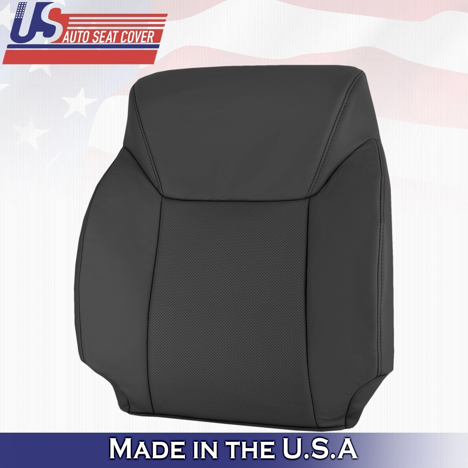2012 to 2015 For Lexus LX570 Front Set Tops&Bottoms Leather w/ Perf Covers Black