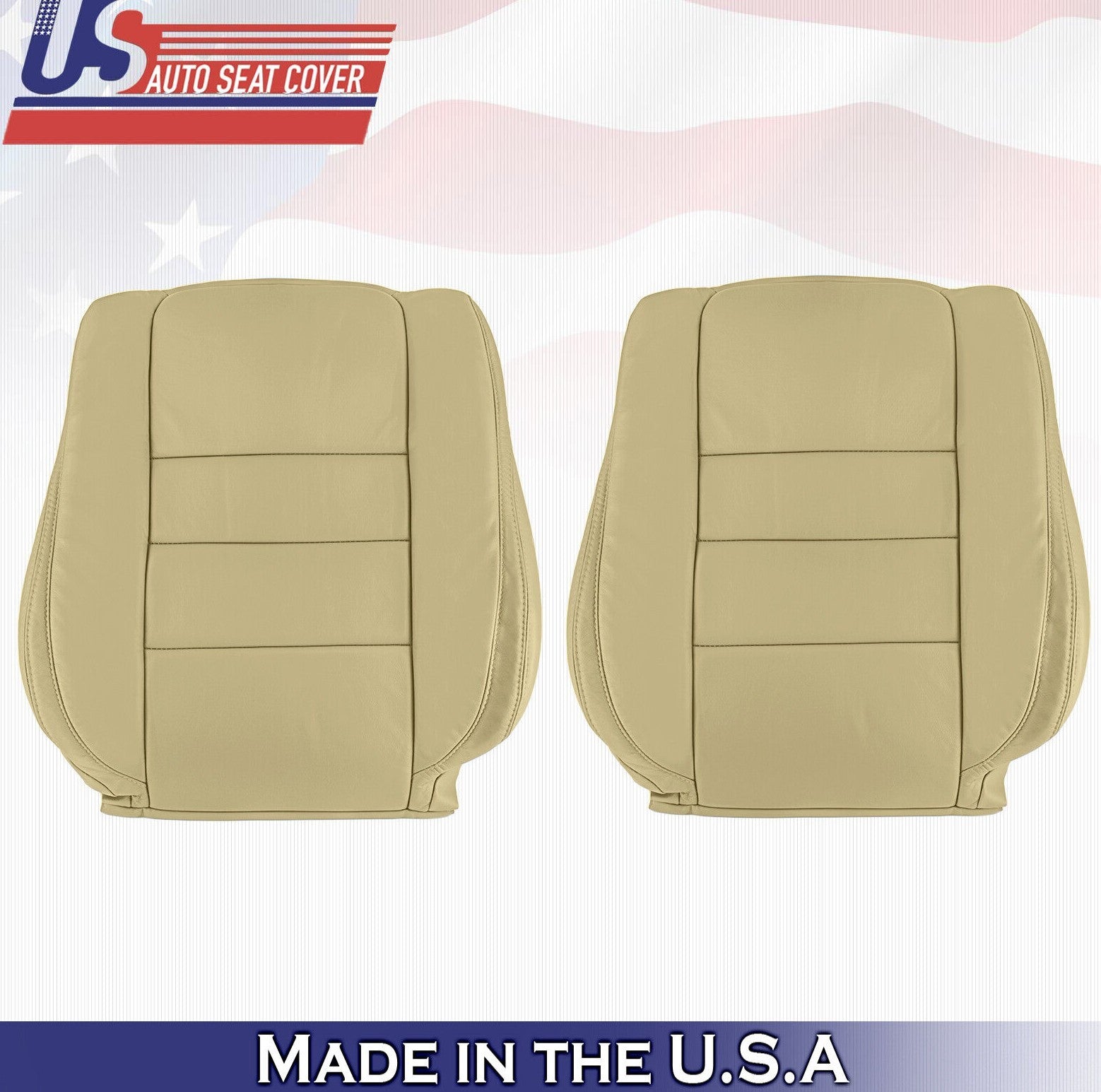 2010 2011 2012 For Honda Accord Driver & Passenger Top Leather Seat Covers Tan