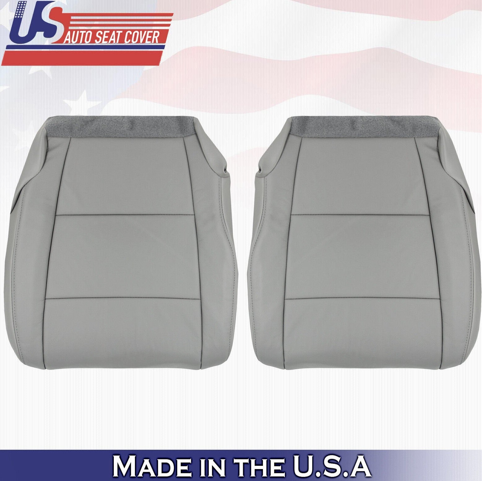 2015 For Honda Pilot Driver Passenger Bottom Synthetic Leather Seat Covers Gray