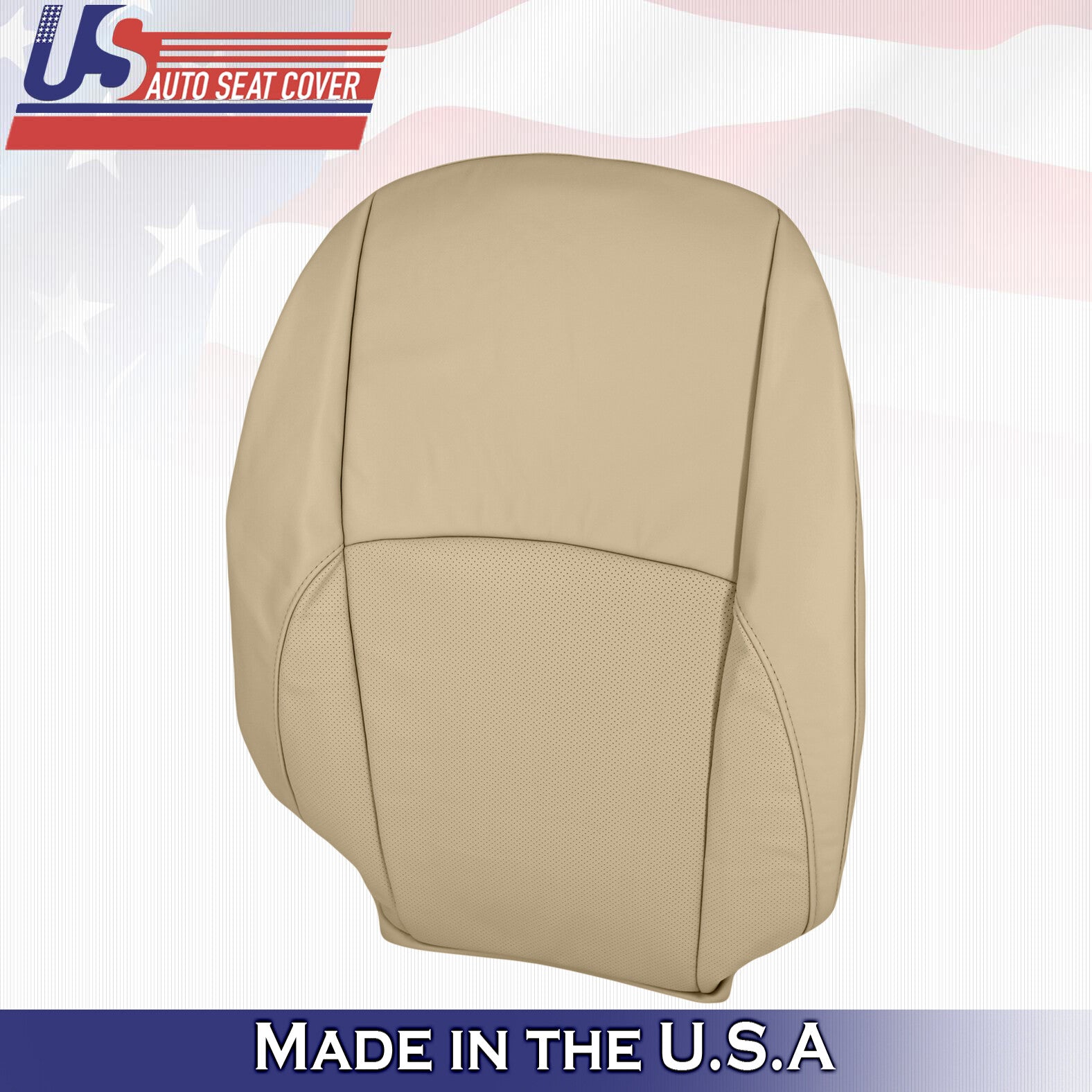 Fits 2007 to 2009 Lexus ES350 Driver & Passenger 2x Top Leather Seat Covers Tan