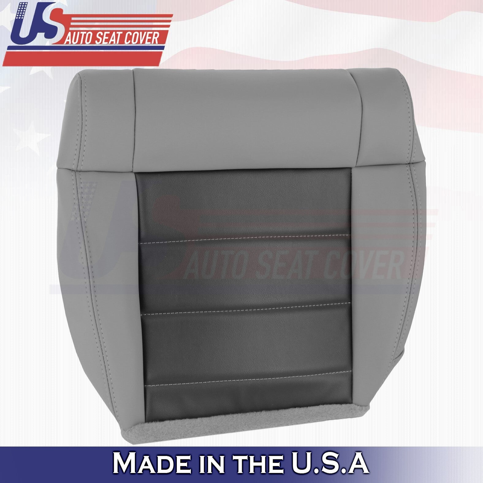 2010 For Jeep Wrangler Front Driver Bottom Synthetic Leather Seat Cover Gray