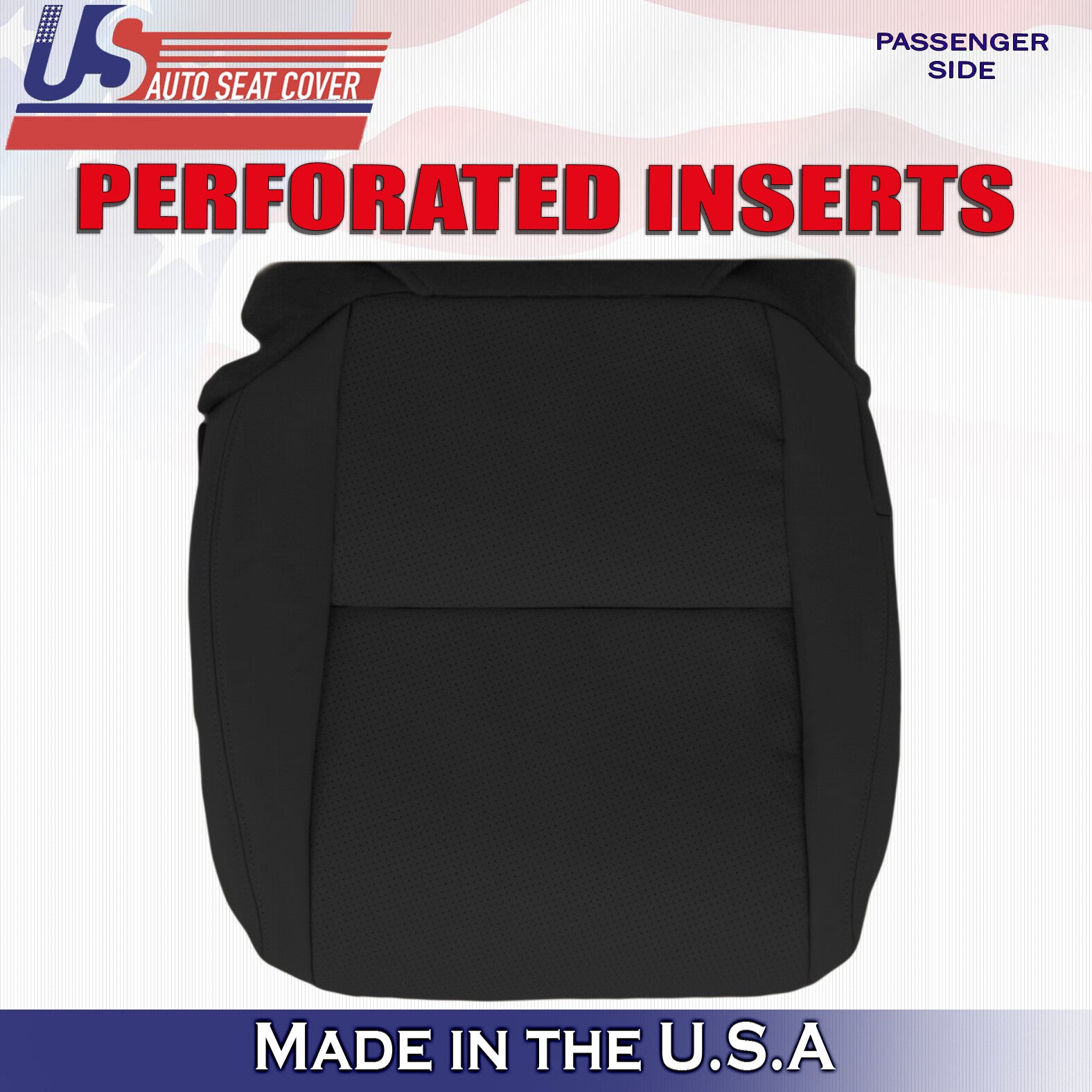 2004 Fits Acura TL Passenger Top & Bottom Perforated Leather Seat Covers Black