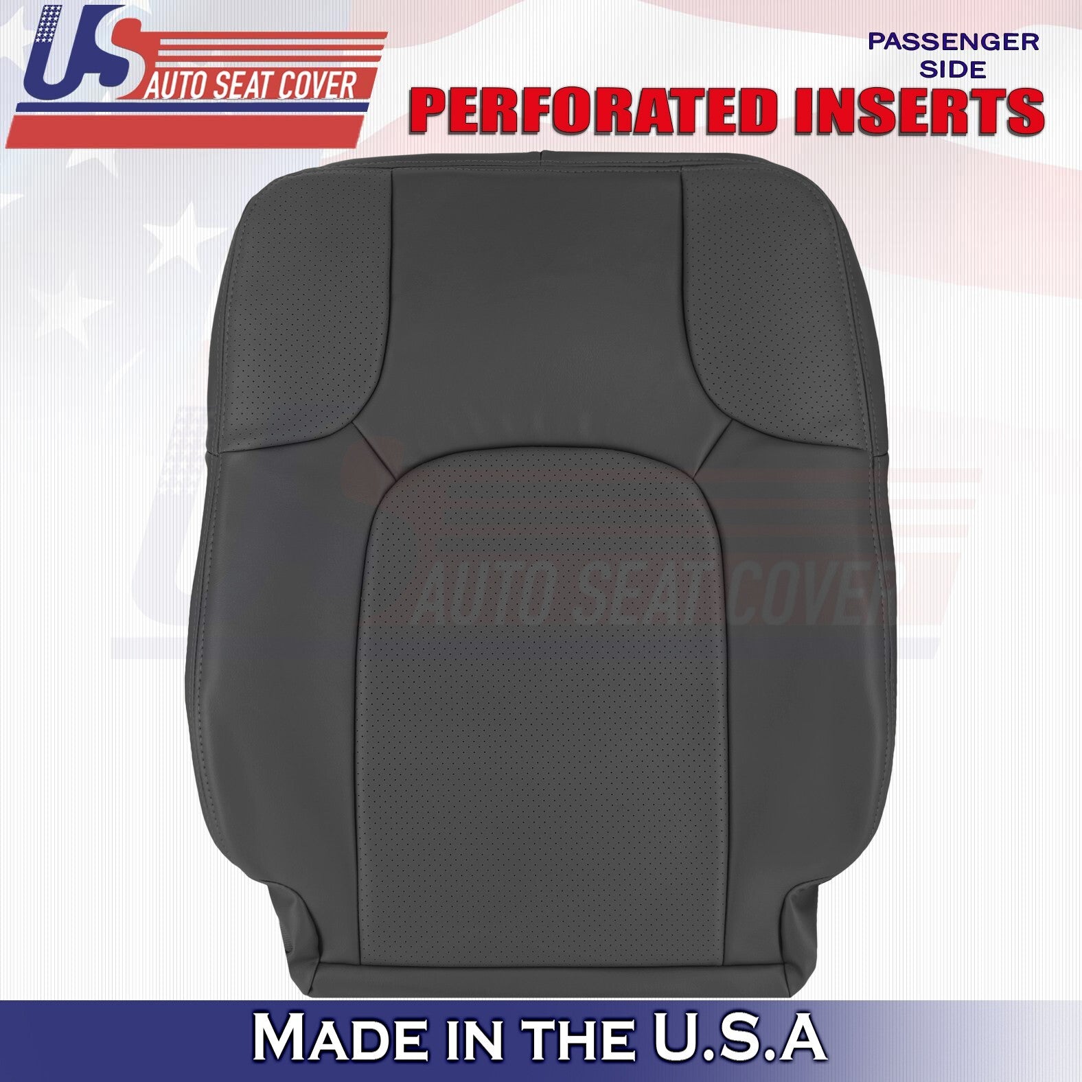 2005 to 2021 For Nissan Frontier Front Passenger Side Top Leather Seat Cover BLK