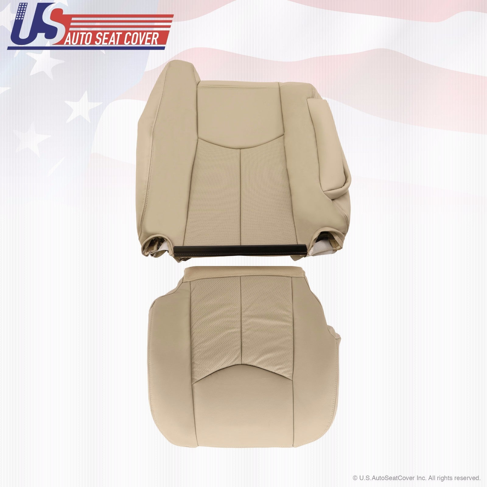 2003-2006 Cadillac Escalade Passenger Bottom & Lean Back Leather Seat Cover Tan