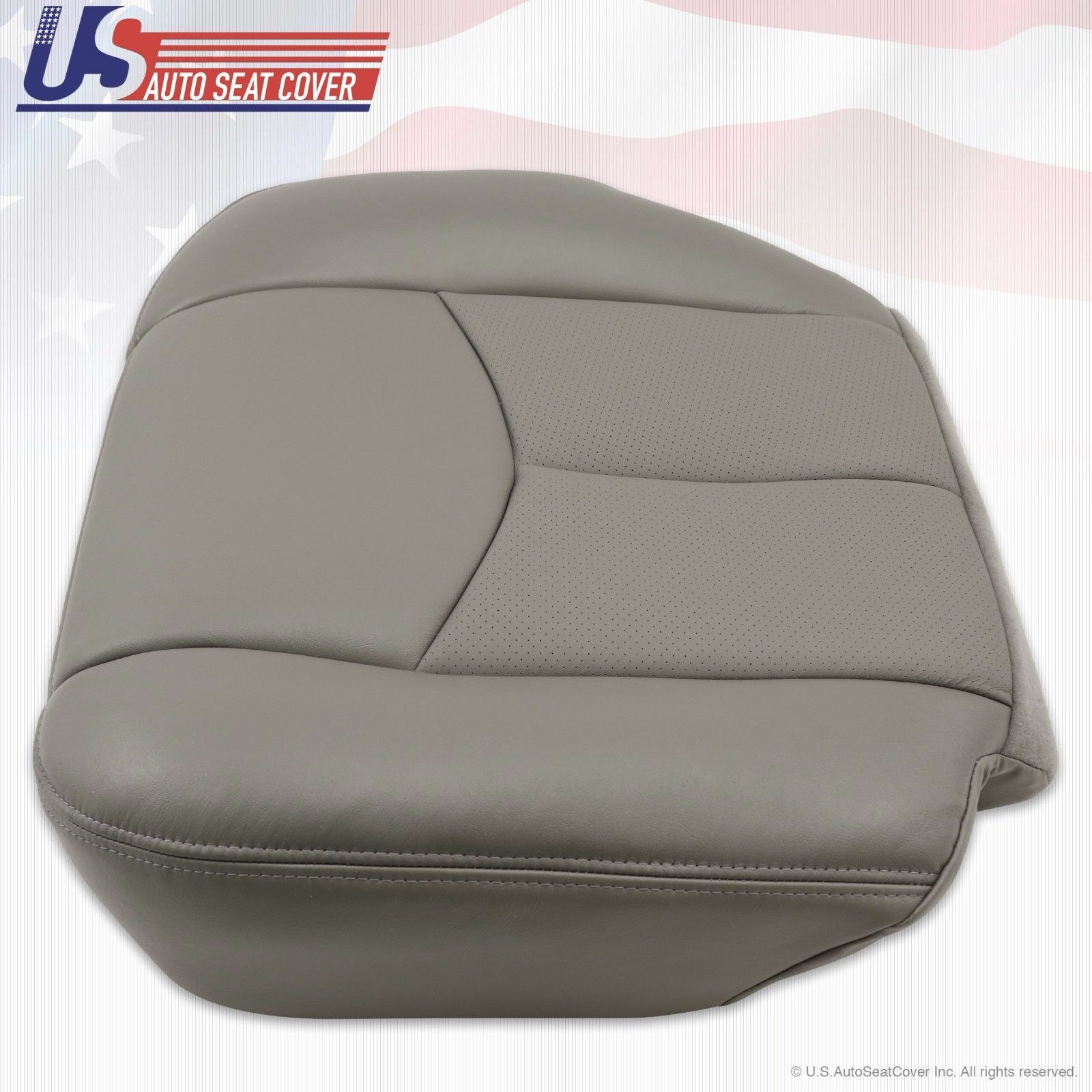 2003 2004 Cadillac Escalade Driver Bottom & Lean Back Leather Seat Covers Gray