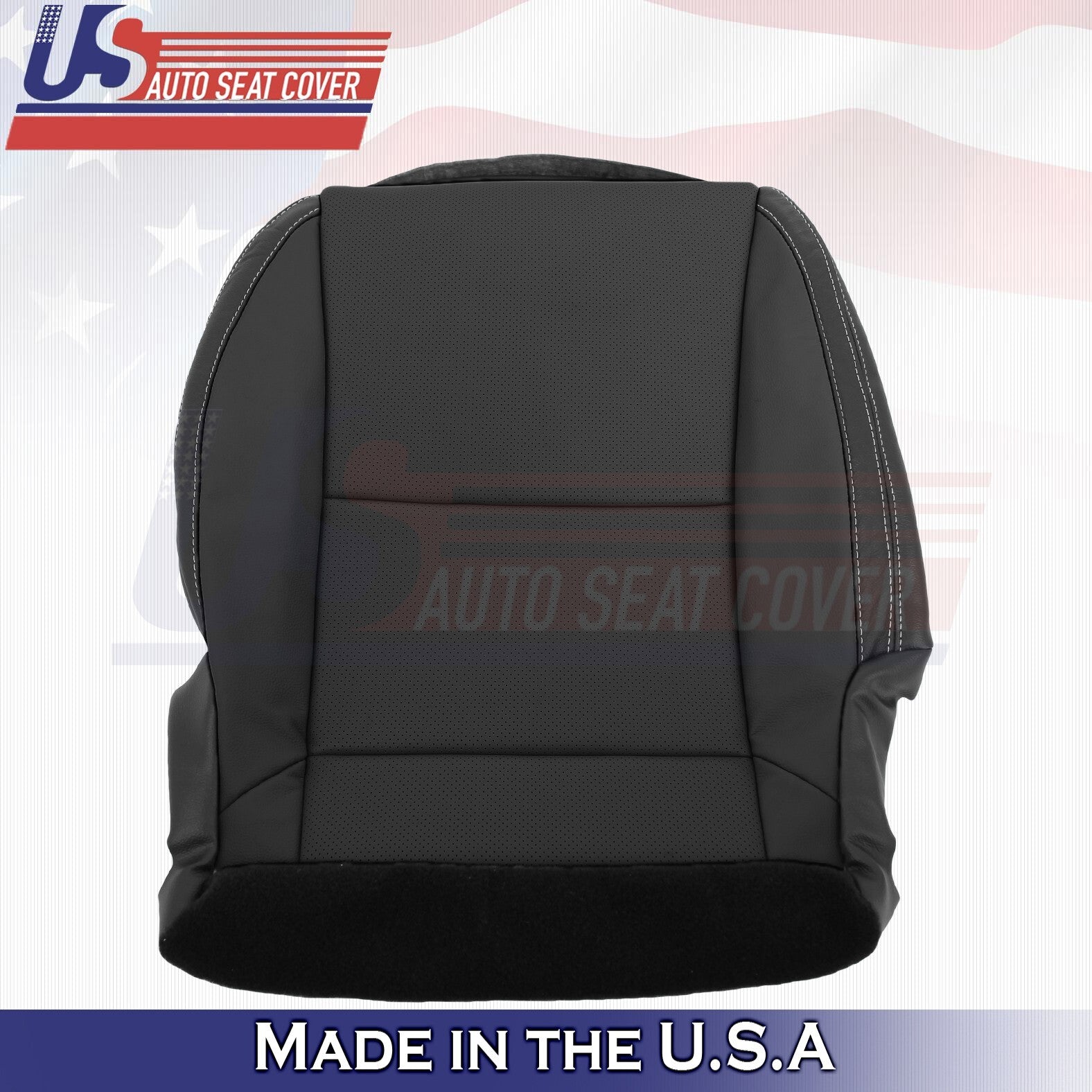 2010 to 2015 For Chevy Camaro Driver & Passenger Bottoms Leather Cover Black