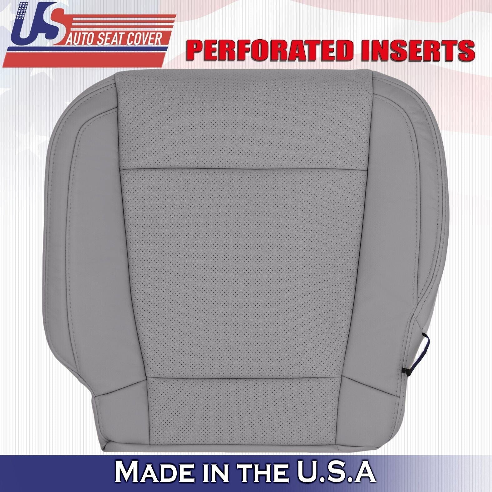 2015 2016 2017 Fits Ford F150 Lariat Driver Top & Bottom Leather Covers Gray