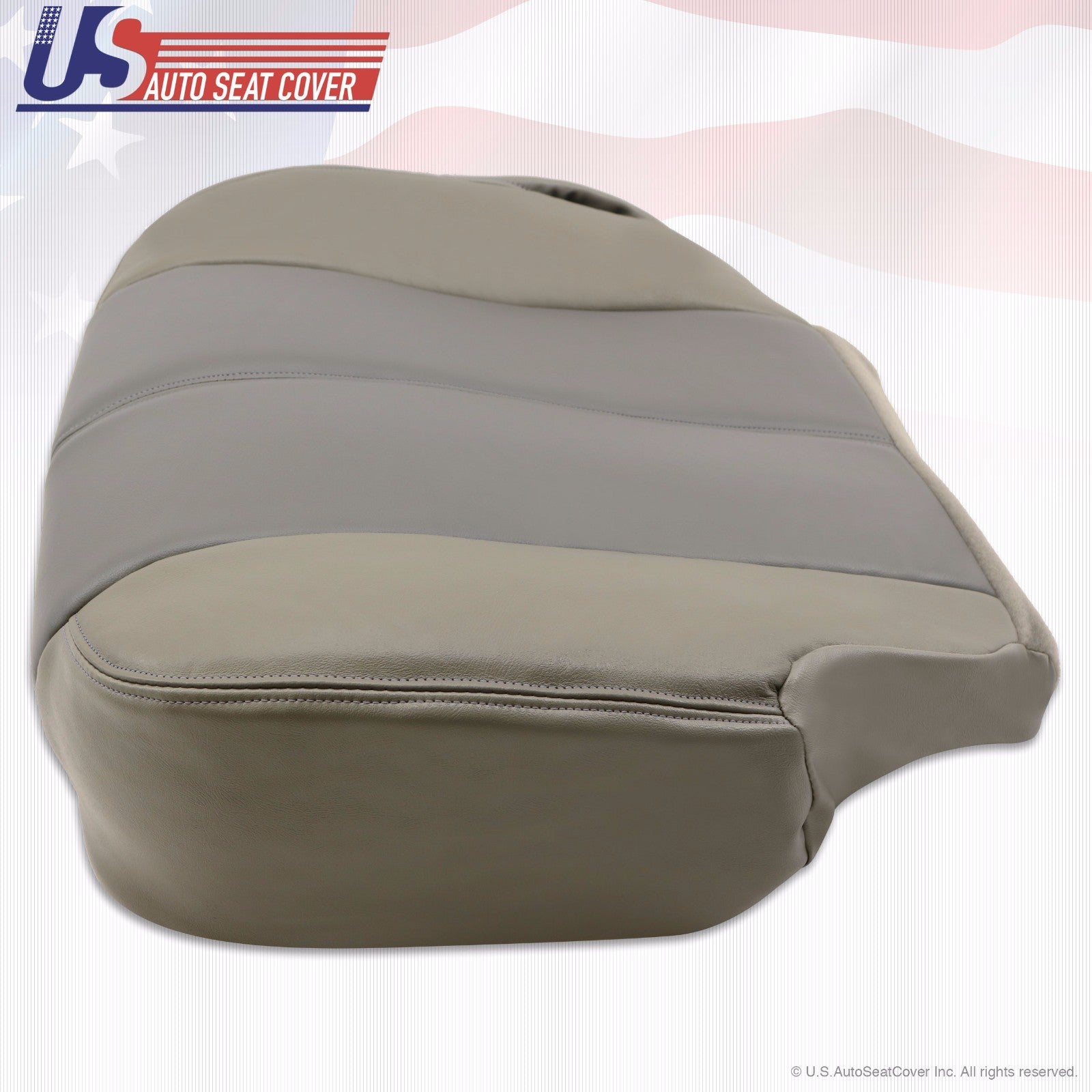 2001 GMC Yukon Denali Driver & Passenger Bottom Leather Seat Cover 2-Tone GRAY