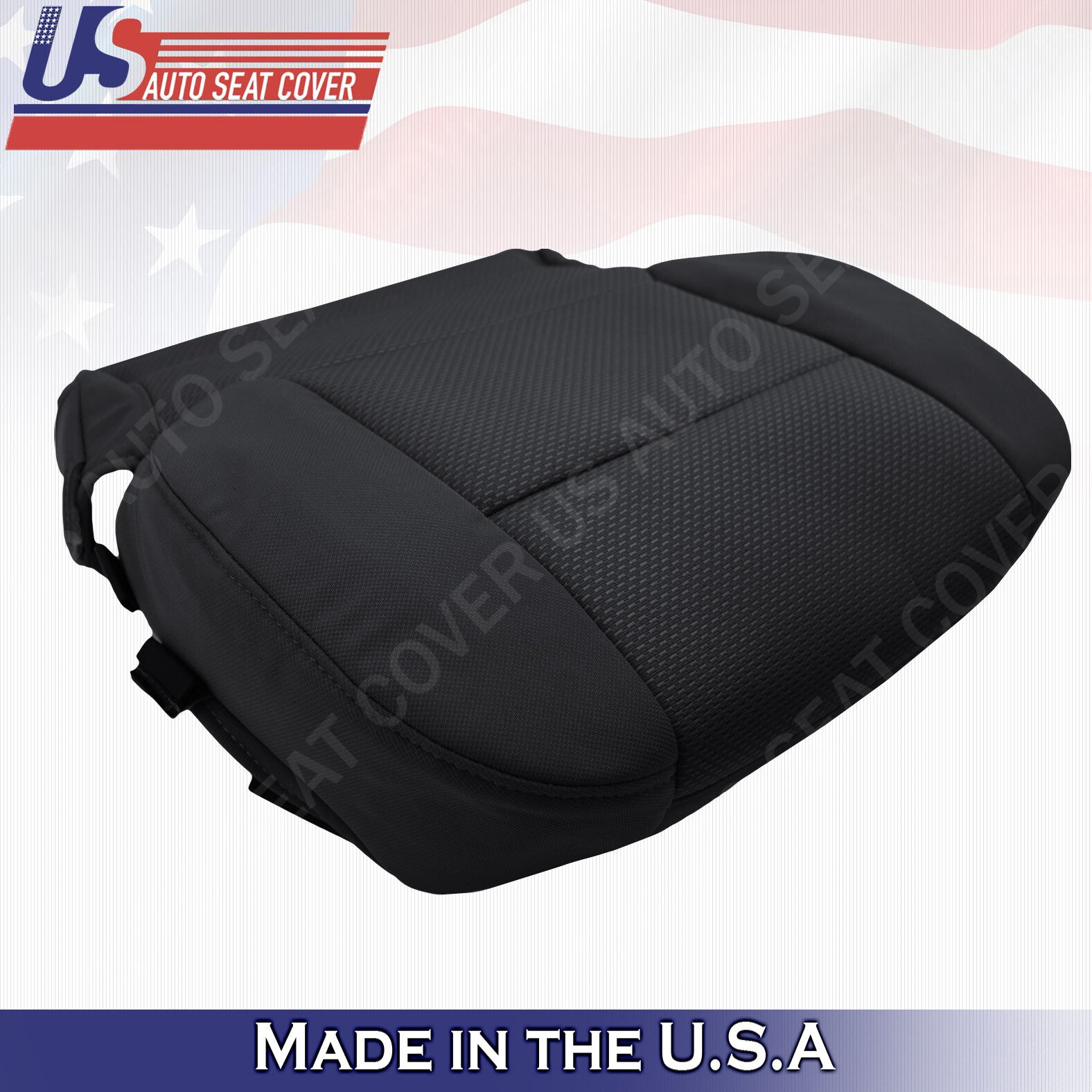 2014 to 2018 Chevy Silverado 1500 Driver Bottom Cloth Seat Cover Ebony Black